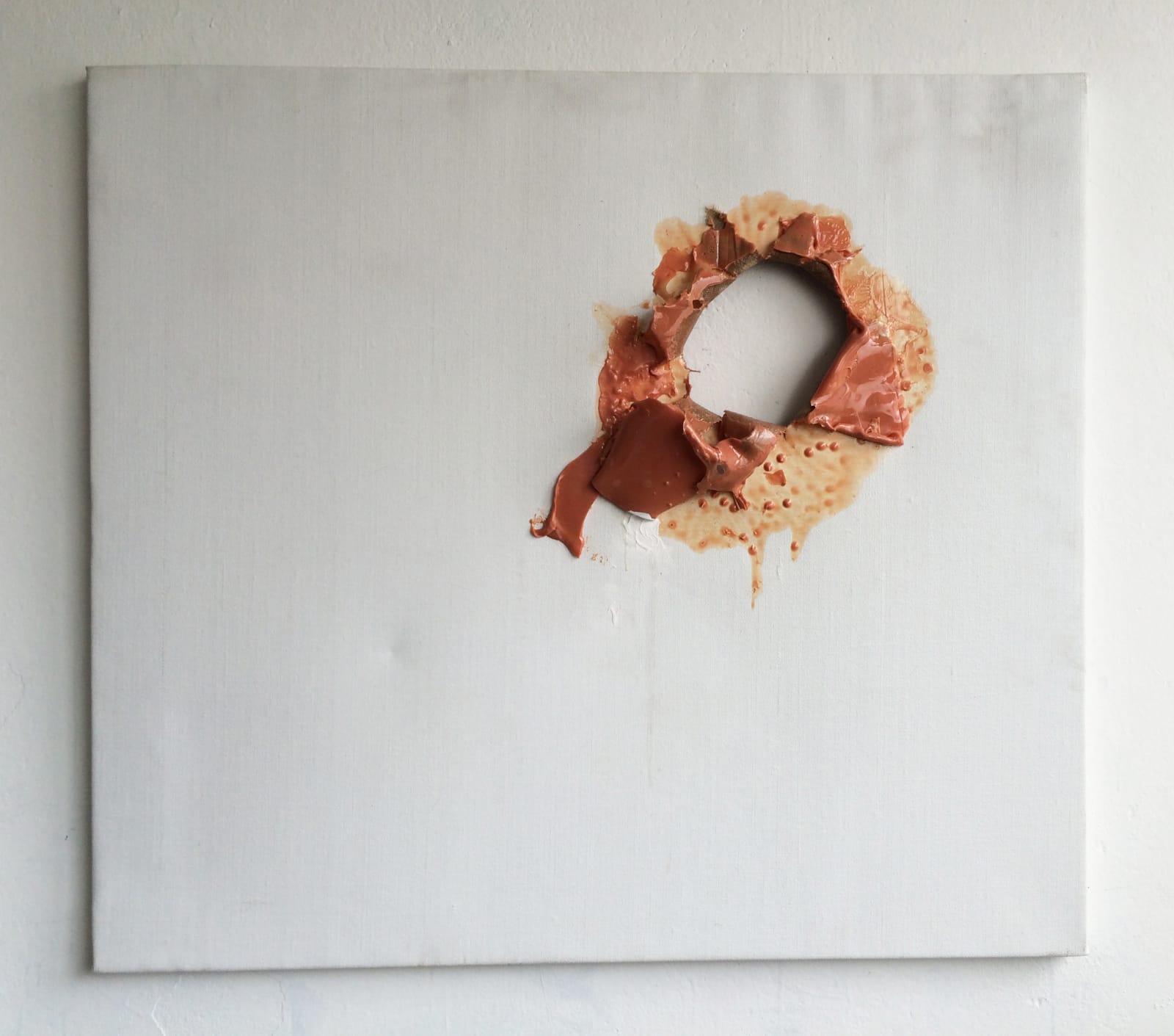 Édouard Prulhière Painting with pink hole Technique mixte 93 x 108 cm