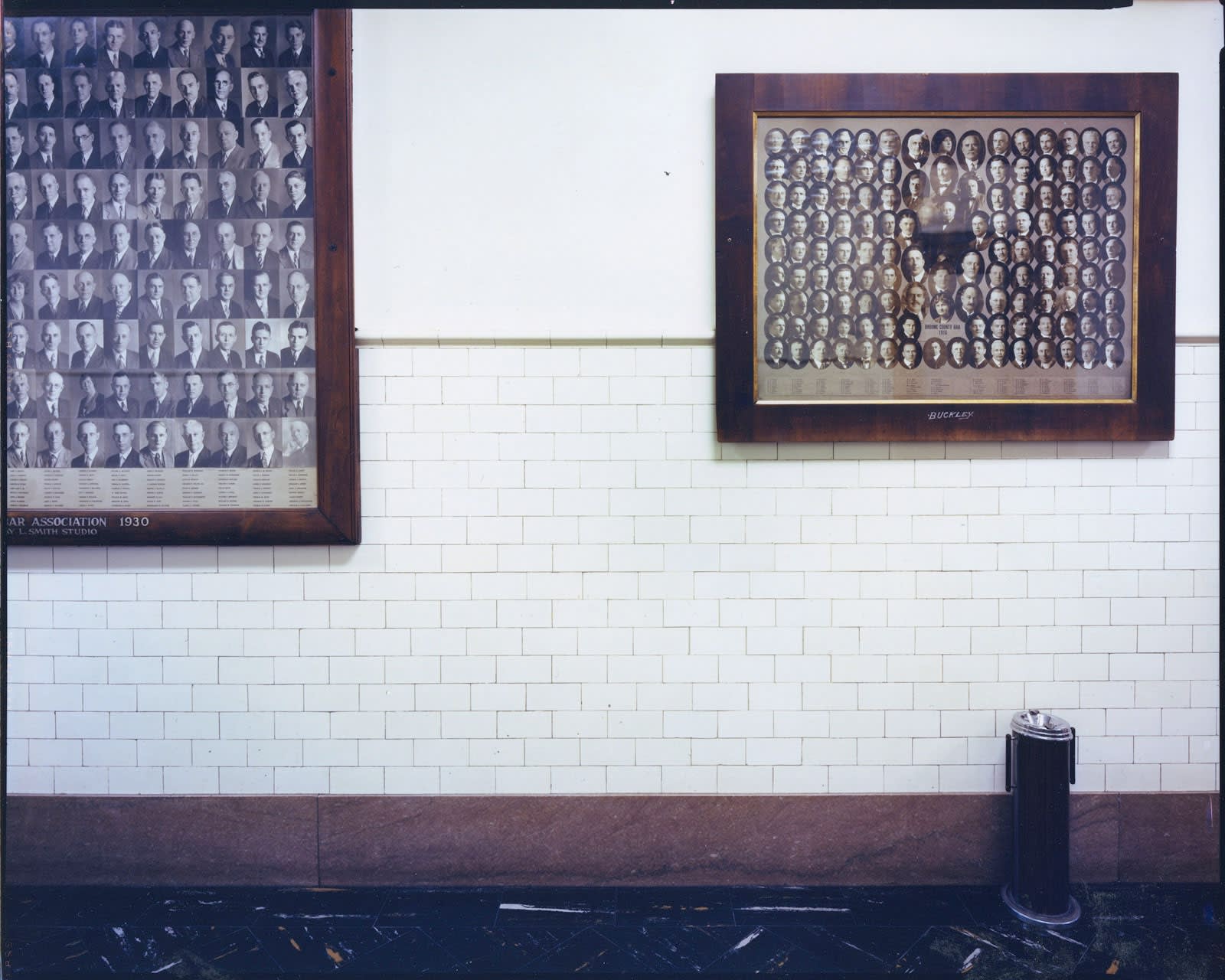 Bruce Wrighton, Courthouse (portraits in hallway), Broom County, NY, 1987
