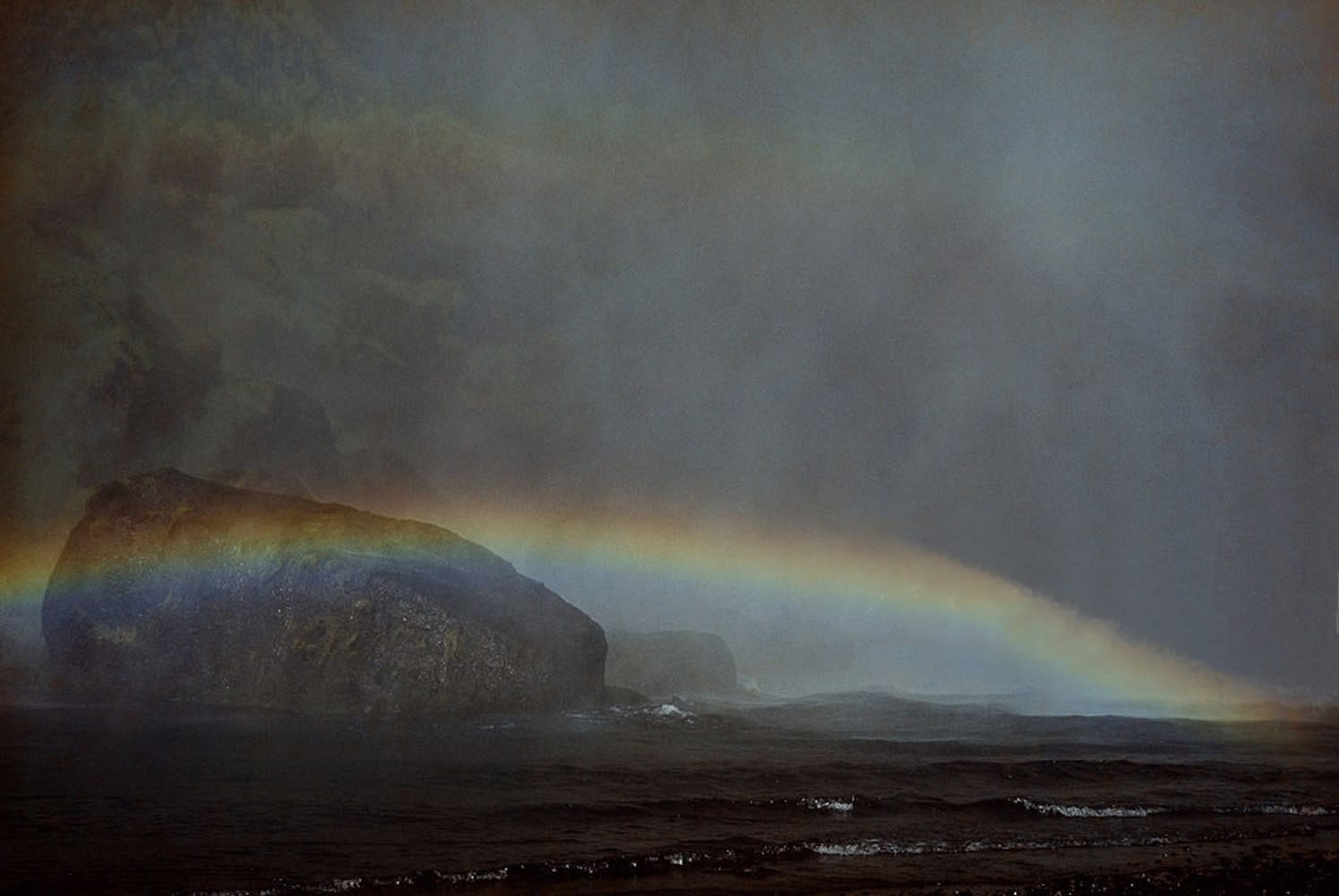 Ernst Haas, A double rainbow over the sea in Iceland, 1975