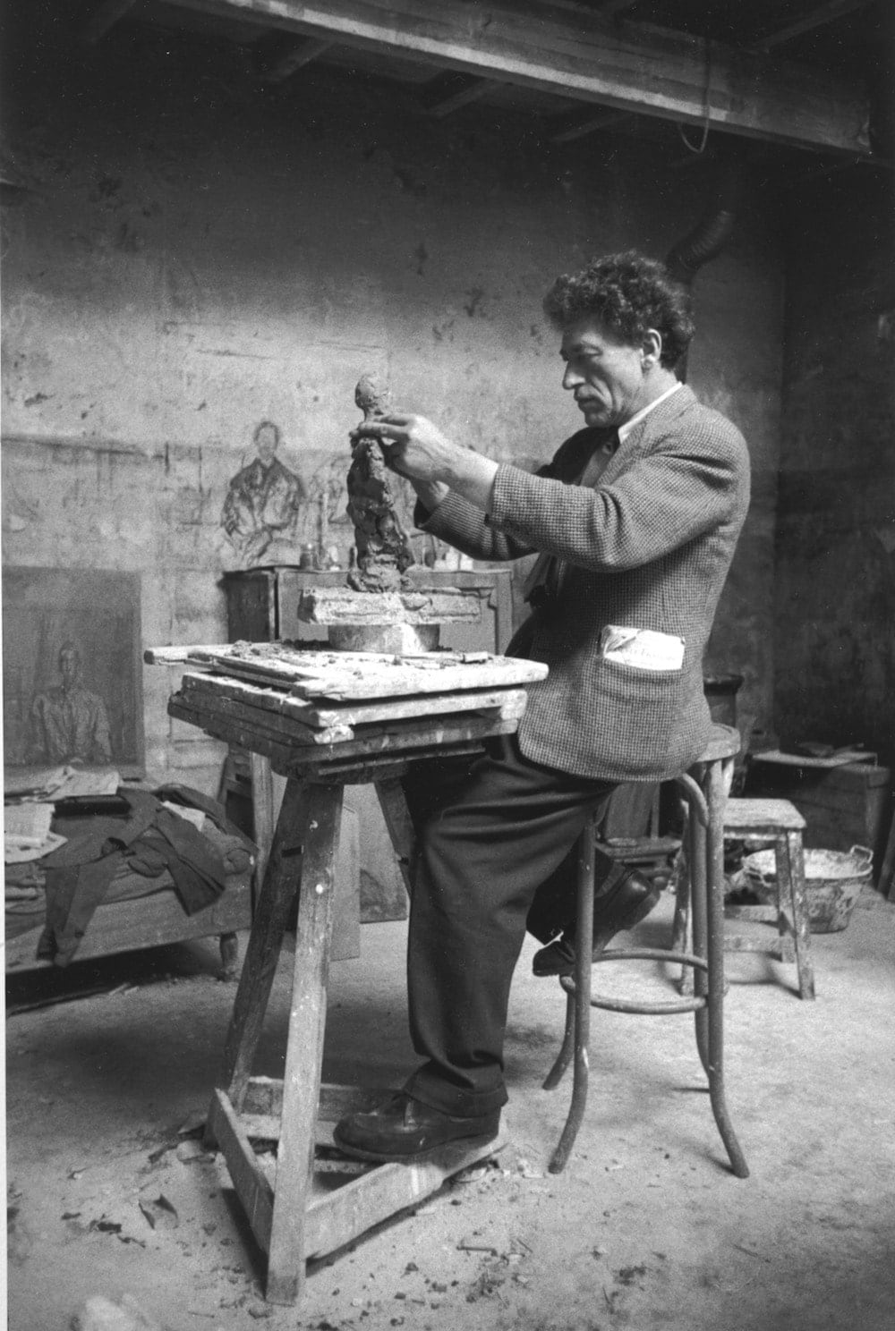 Sabine Weiss, Giacometti, Poussière sculptée, 1997