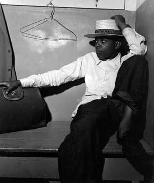 Wayne F. Miller, Young man with a valise, 1946-1948