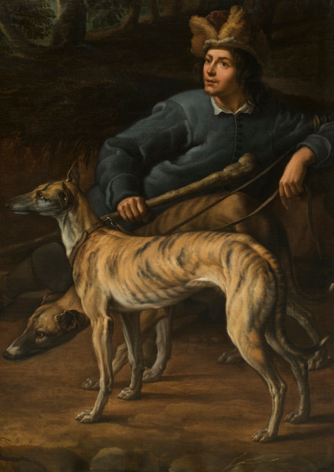 Flemish School, Greyhound and owner, 17th century