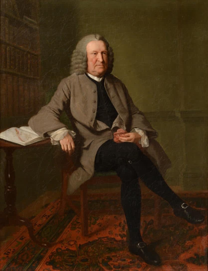 Benjamin Wilson, George Edwards FSA FRS in his study, c1765
