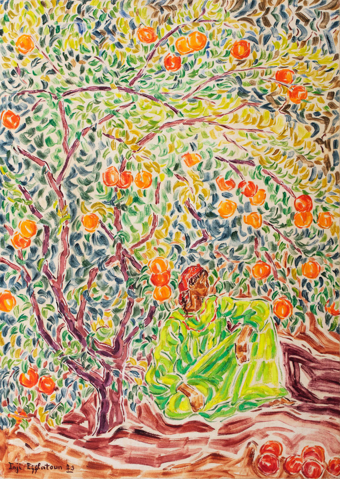 Inji Efflatoun, Jeune femme sous l’oranger, 1973