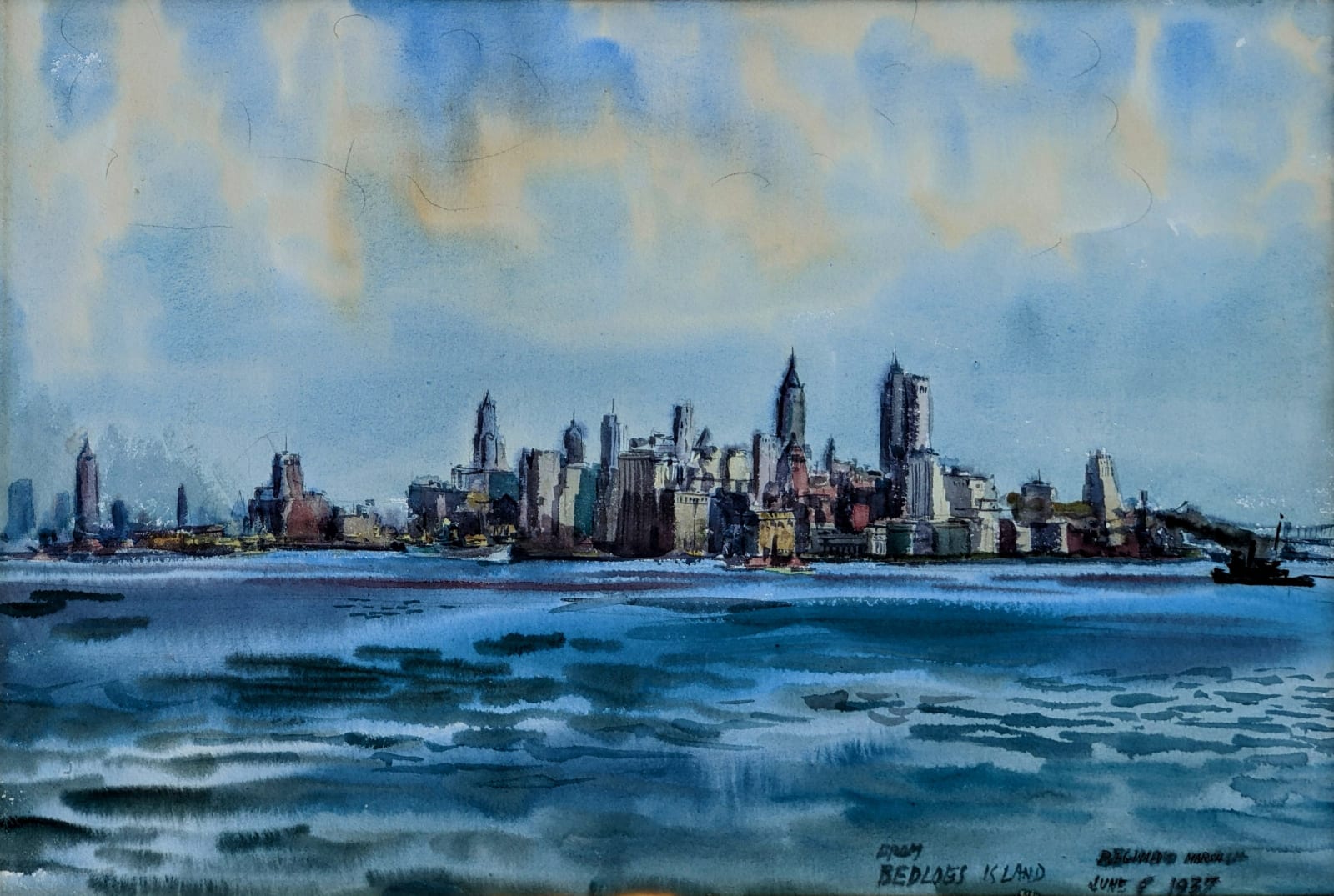 Reginald Marsh, From Bedloes Island, 1937