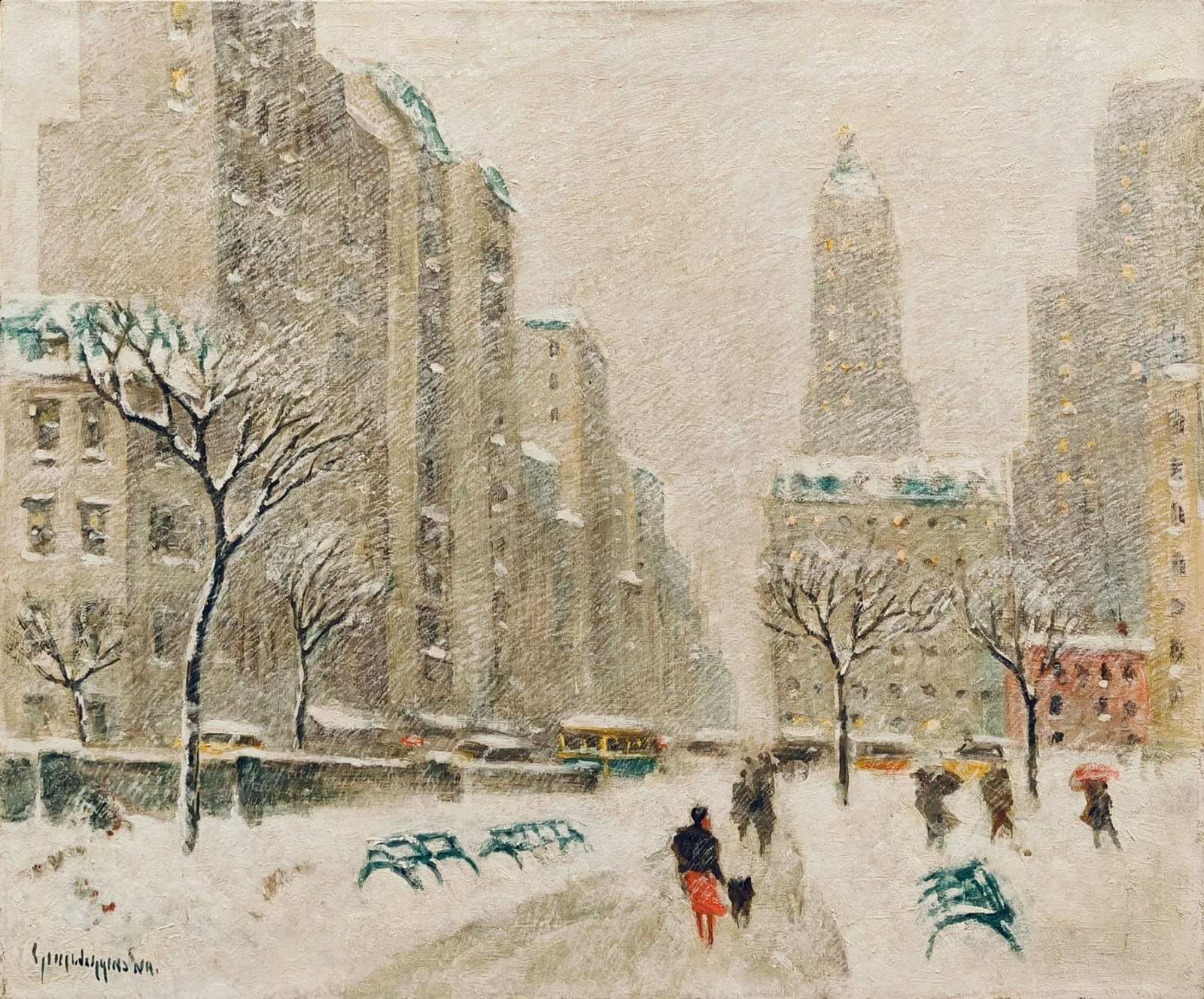 Guy C. Wiggins, Silvery Days, Central Park, 1962