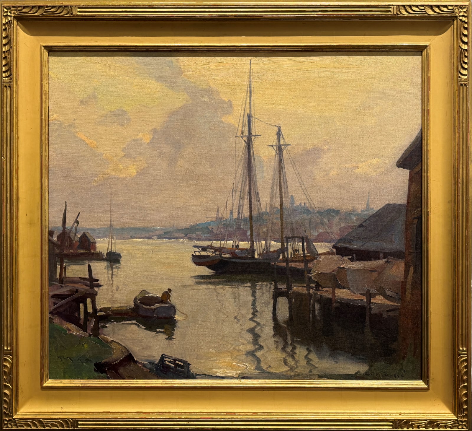 Emile Gruppe, Sunset, Gloucester Harbor, 1930s-40s