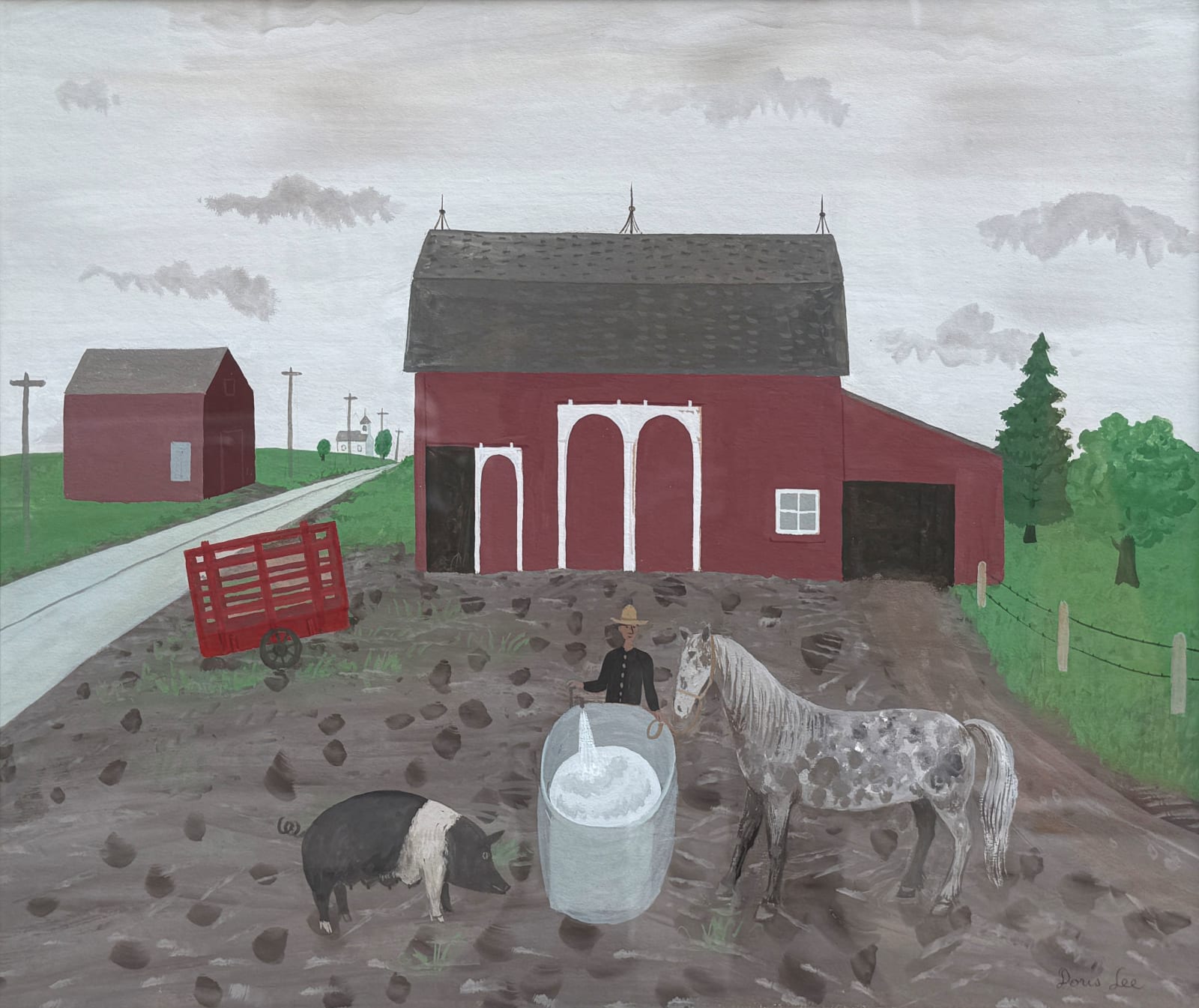 Doris Lee, Michigan Farmyard, 1946
