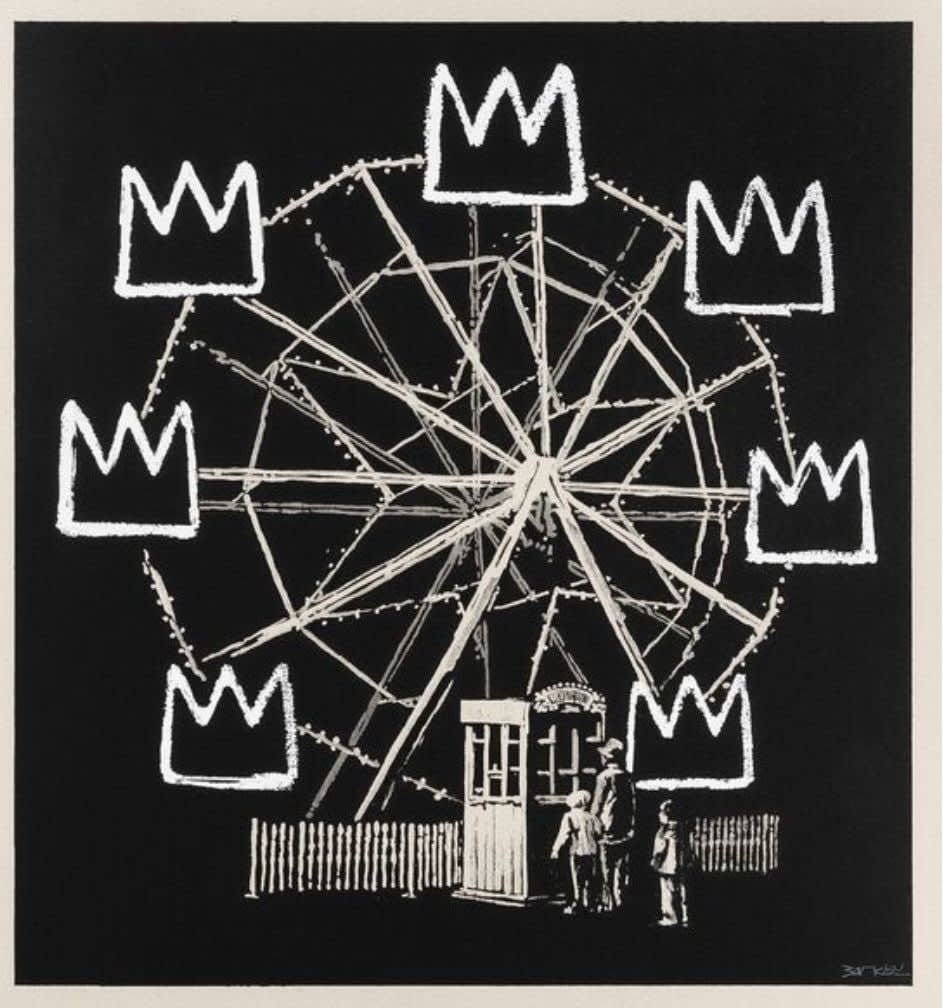 Banksy, Banksquiat (Grey), 2019