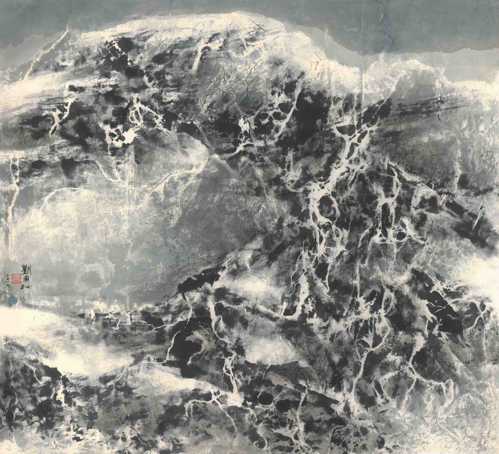 Kuo-sung Liu, 雪線舞動秦岭 Snowy Paths among the Qin Mountains, 2019