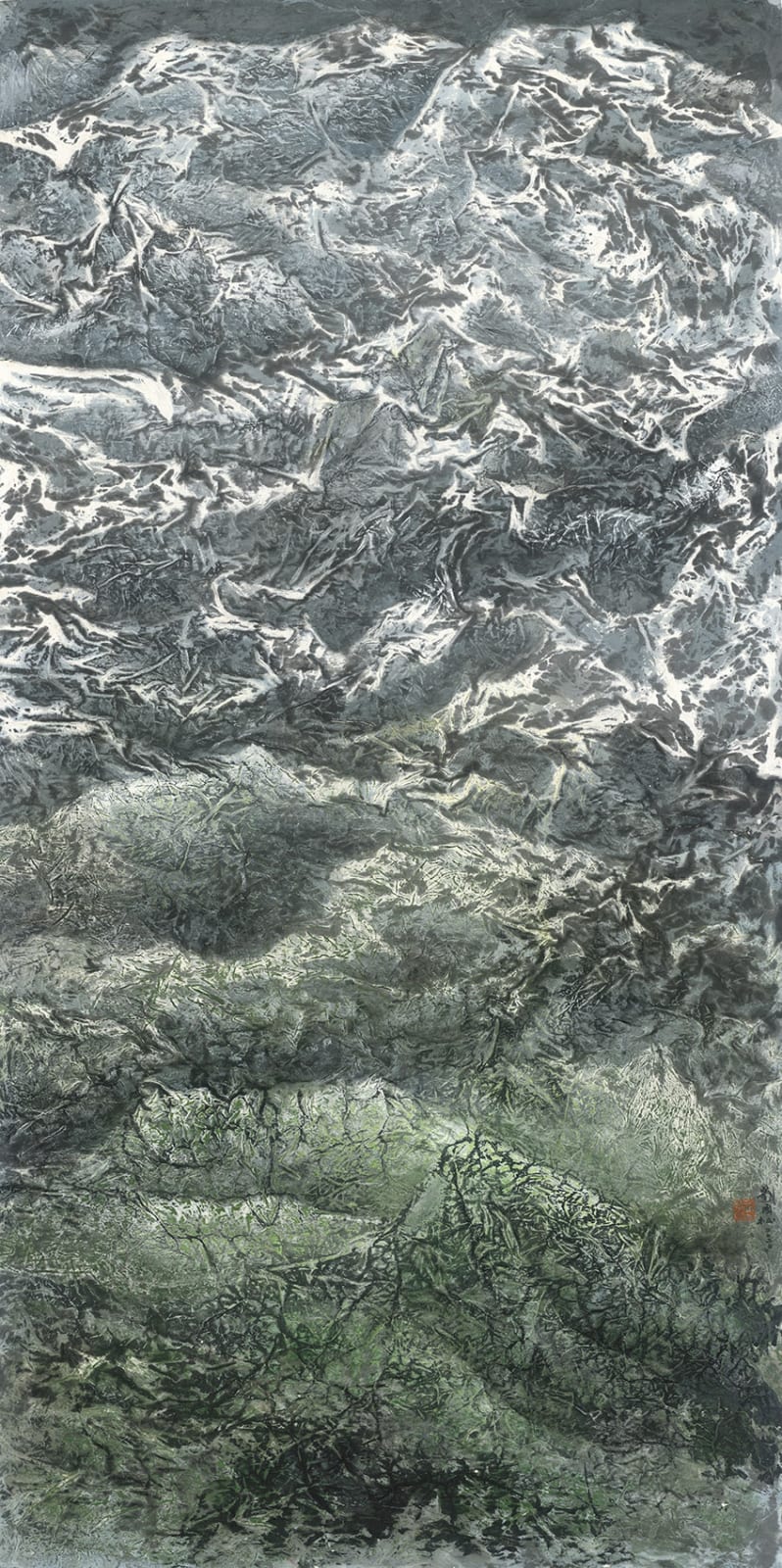 Kuo-sung Liu, 跳動山峰春後雪 Spring Snow on Undulating Peaks, 2020