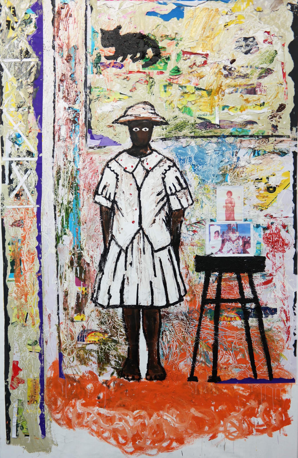 Gideon Appah, Akousa standing between clouds and the corridor, 2017