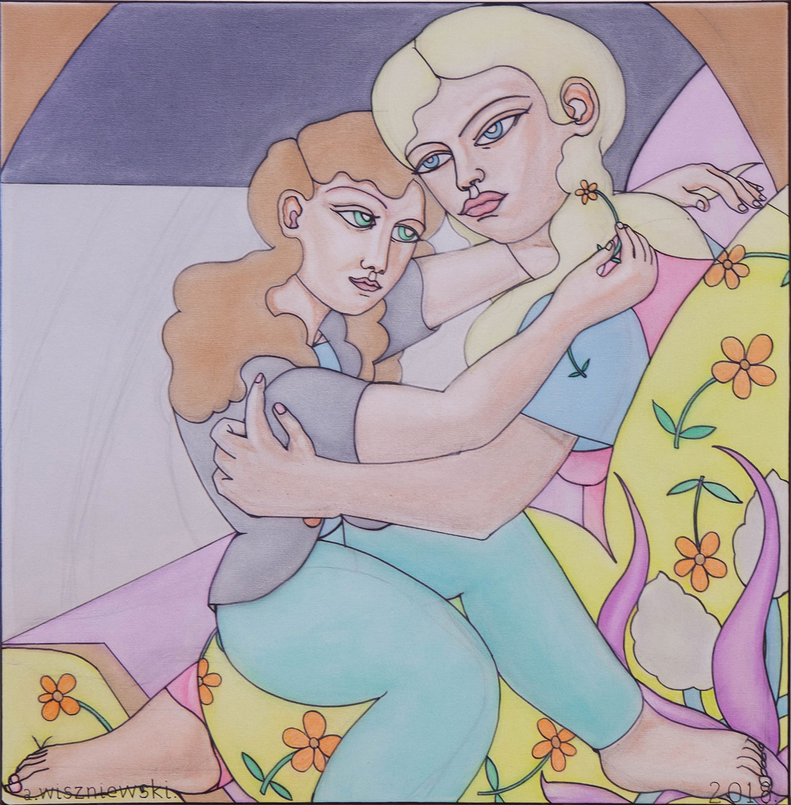 Adrian Wiszniewski, Mother and Daughters, 2019