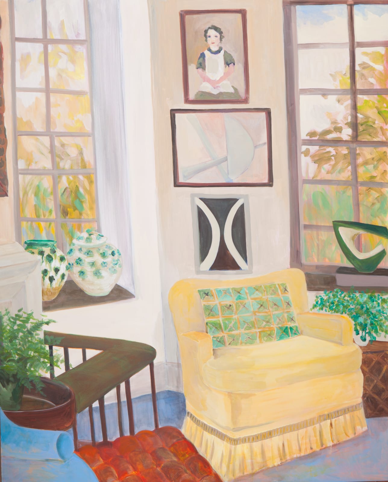 Lottie Cole, Interior with Dennis Mitchell Sculpture, 2017