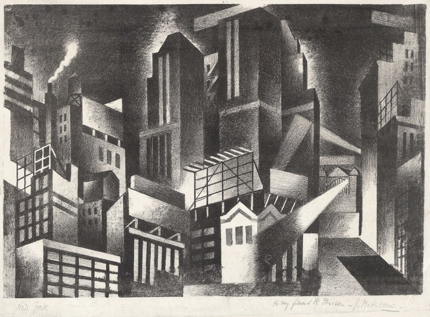 Jan Matulka, New York or "View of New York at Night", 1925