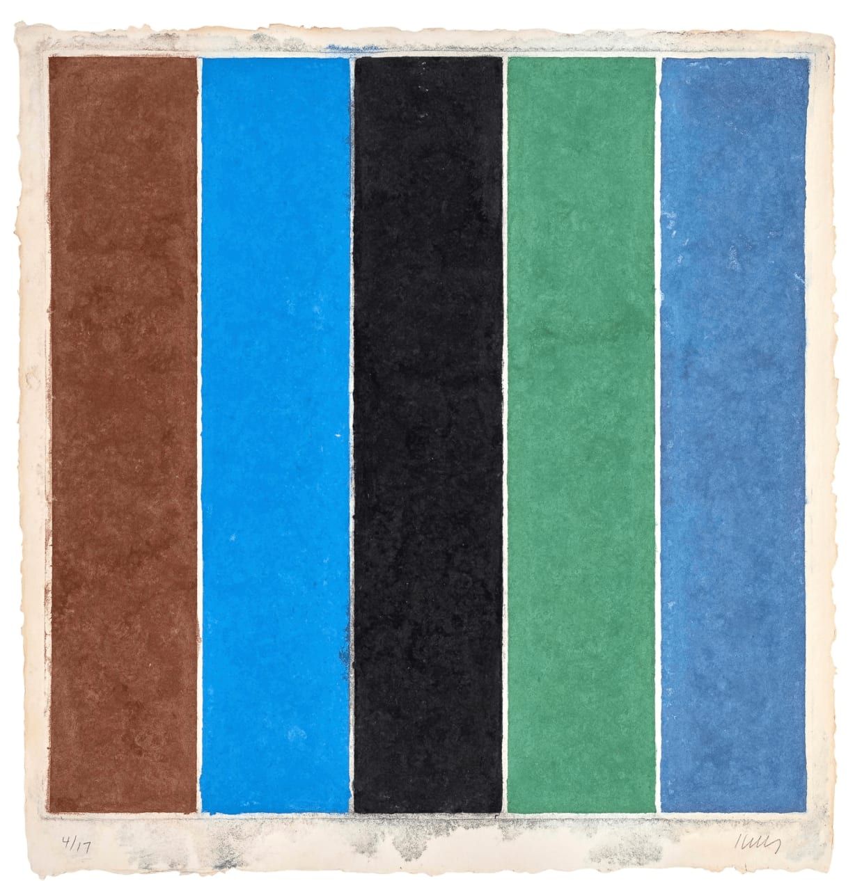 Ellsworth Kelly, Colored paper image XIX, (Brown, blue, black, green, violet), 1976