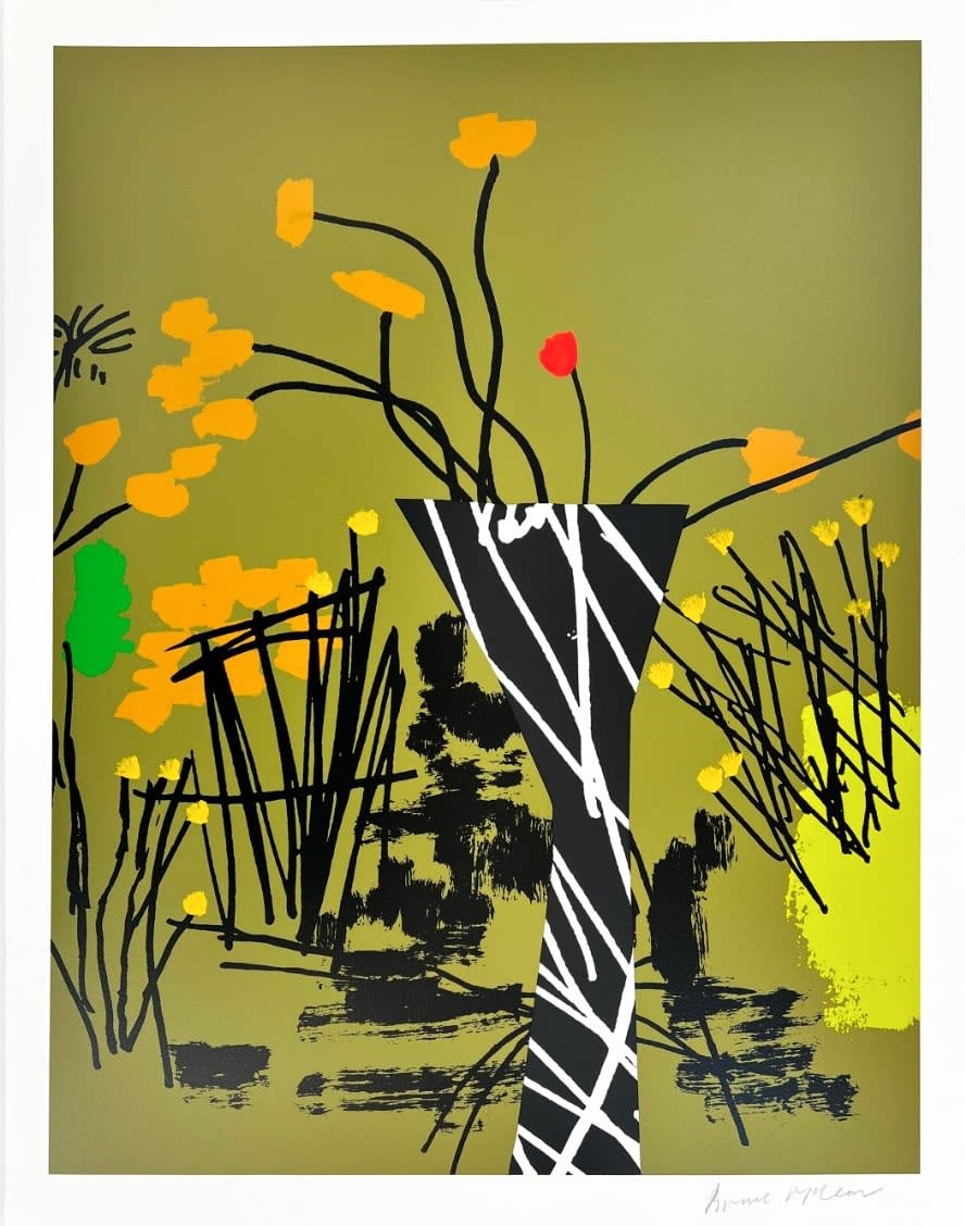 Bruce McLean, A Vase of Arranged Flowers in a Wild Garden Olive, 2024