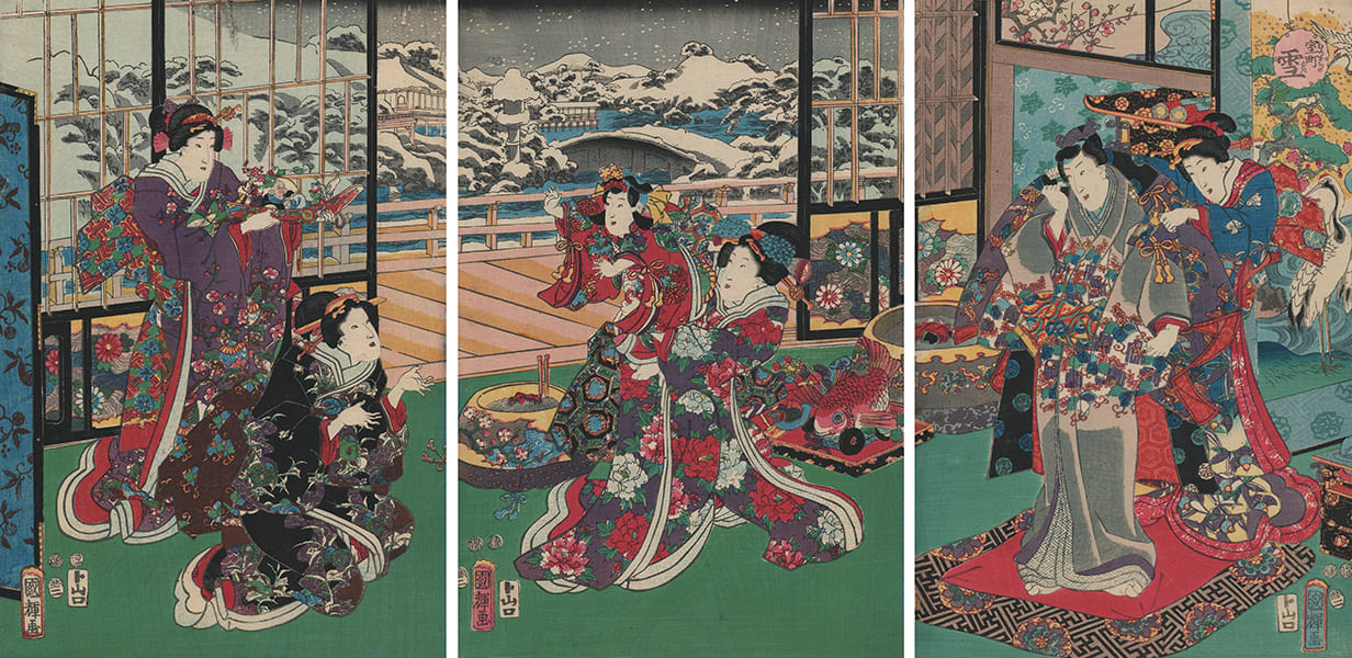 Utagawa Kuniteru I (Sadashige), Kyoto Palace in Snow, 1853