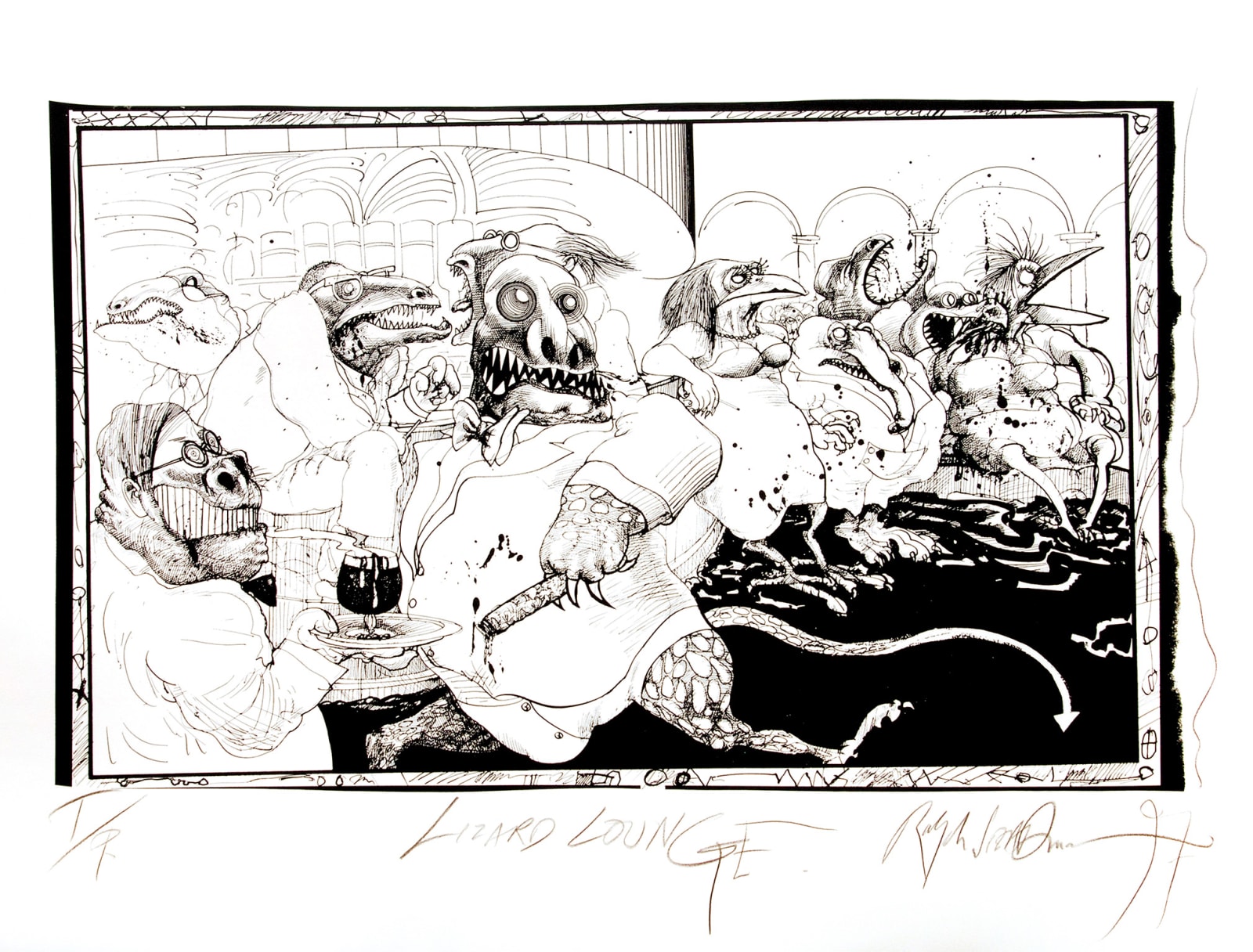 Ralph Steadman, Large Lizard Lounge (Black), 1997 | London ...