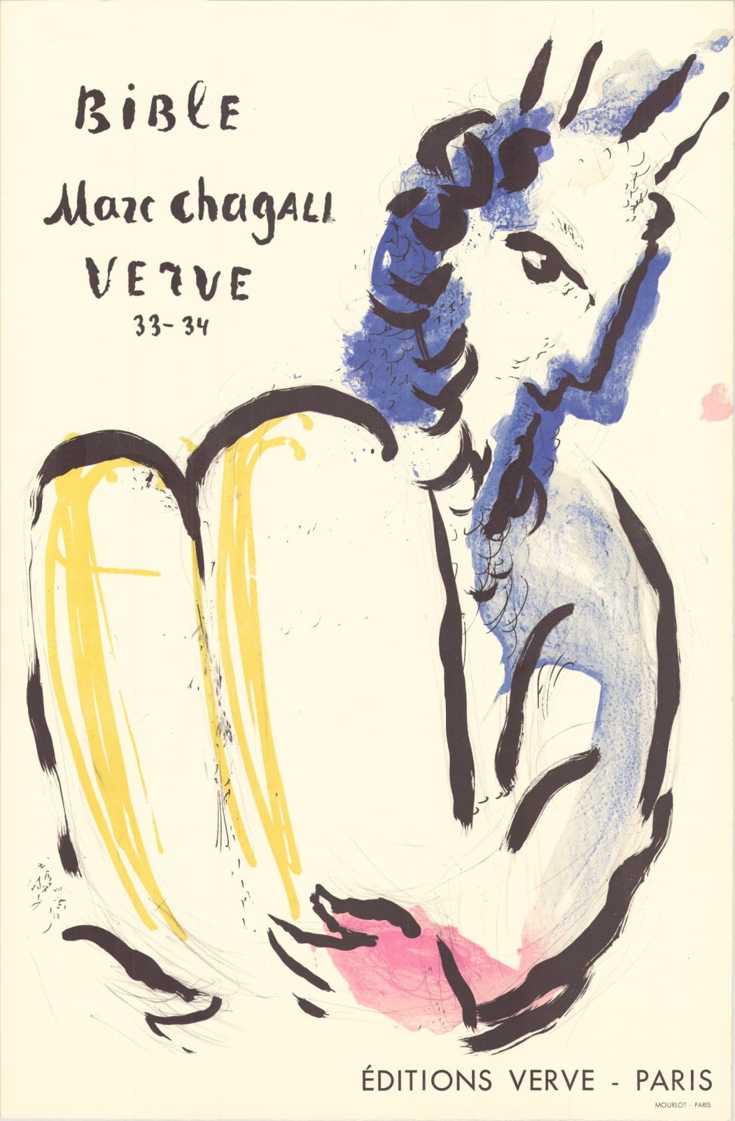 Marc Chagall, Bible; Moses and the Tables of the Covenant - Verve 33-34 , 1959