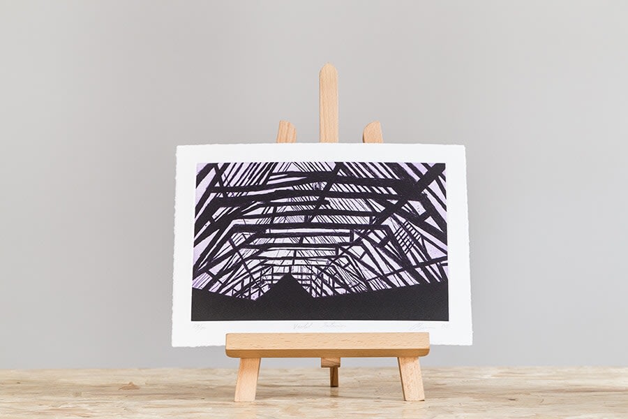 Tony Bevan, Tony Bevan’s etching ‘Violet Interior’, accompanying the signed, numbered artists’ book ‘The Disappeared & Other Poems’ by Harold Pinter, 2002