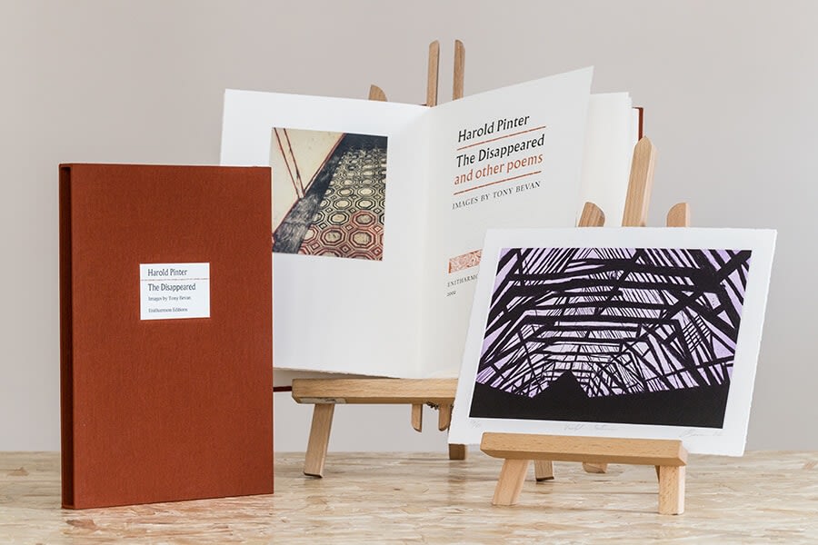 Tony Bevan, Tony Bevan’s etching ‘Violet Interior’, accompanying the signed, numbered artists’ book ‘The Disappeared & Other Poems’ by Harold Pinter, 2002