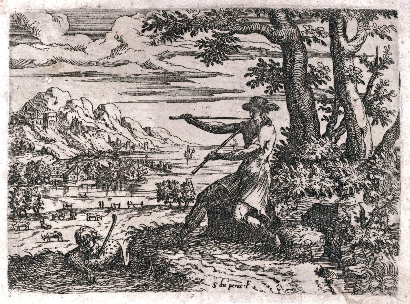 Etienne Duperac, Landscape with Mercury and Argos , c1550