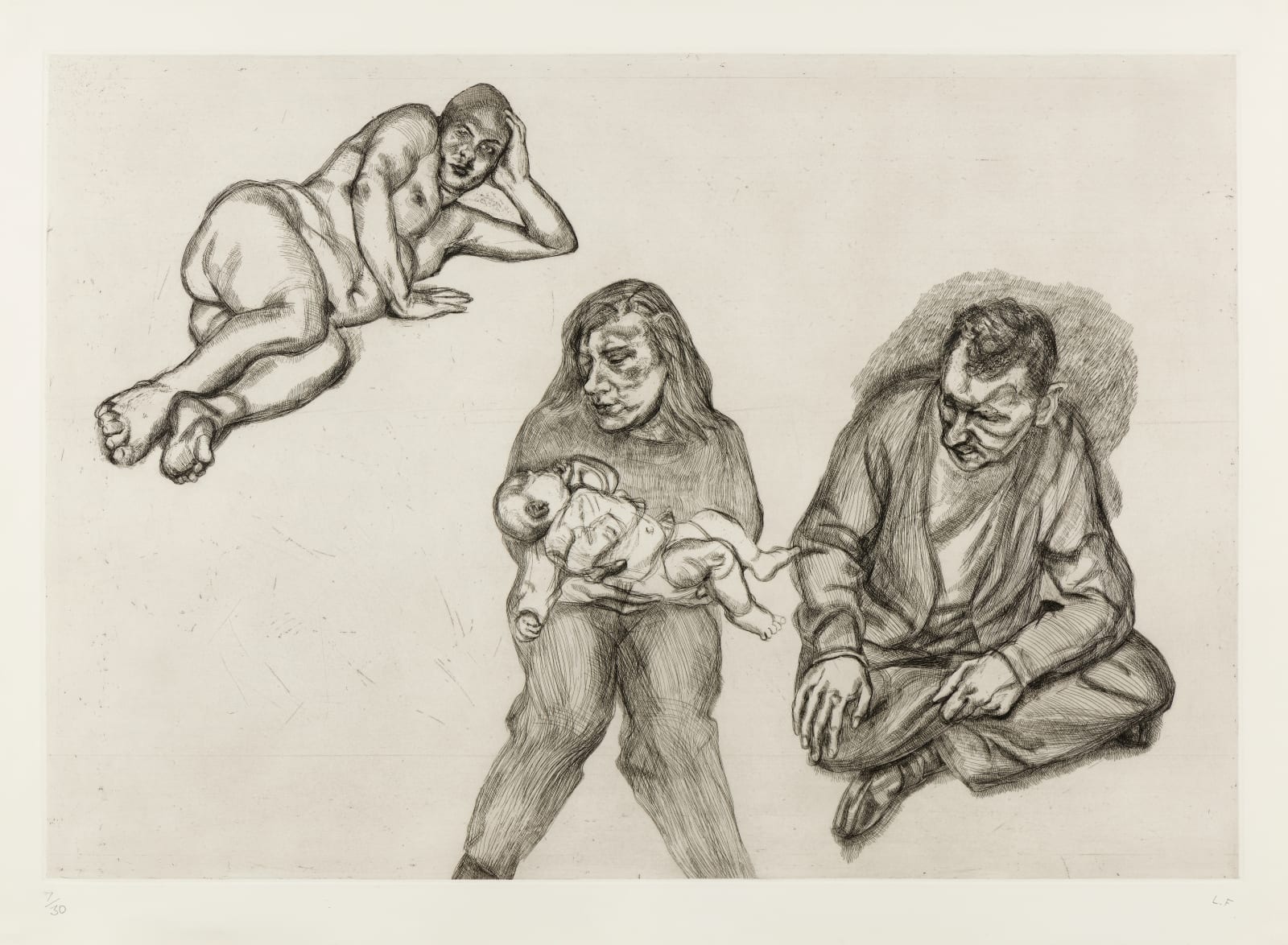 Lucian Freud, Four Figures, 1991