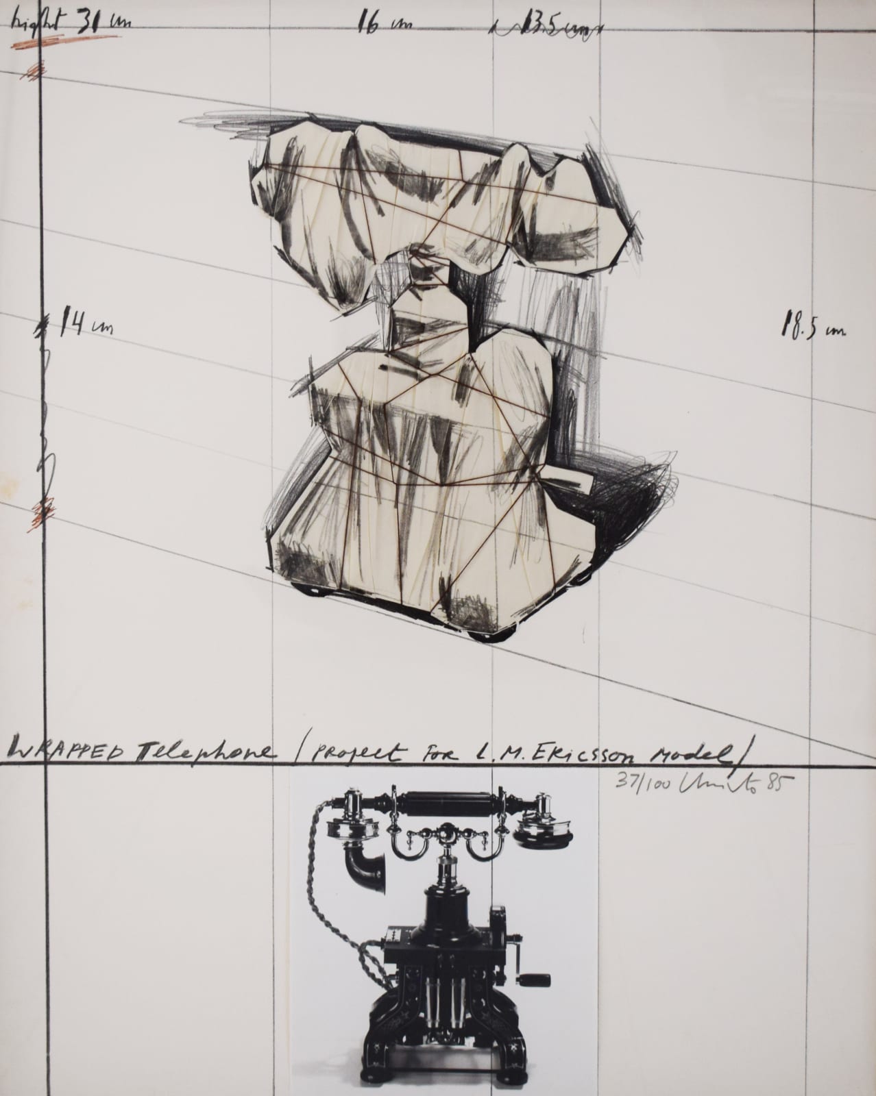CHRISTO, Wrapped Telephone, Project for L. M. Ericsson Model, 1985