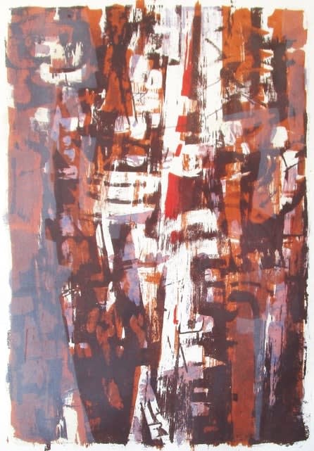 Bryan Wynter, Untitled (Red and Brown Phallanx), 1958