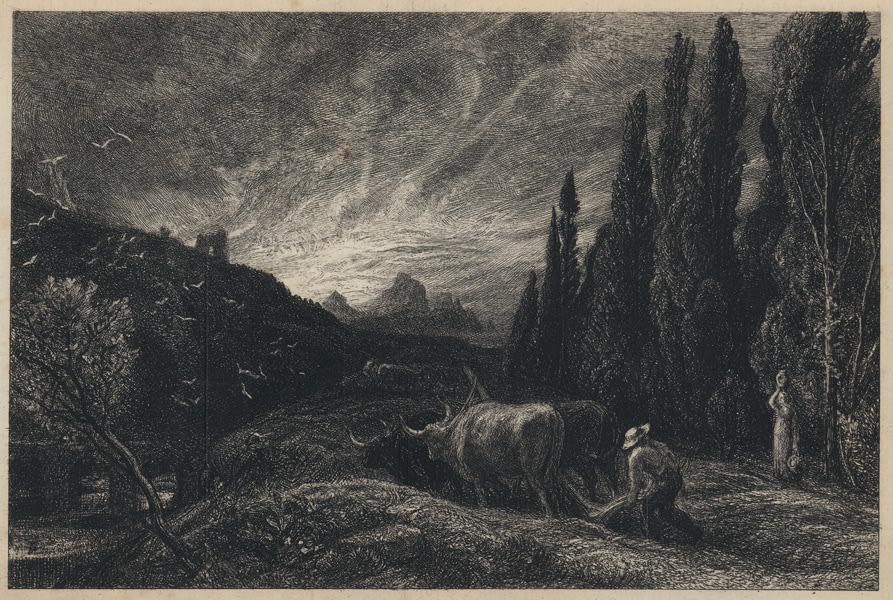 Samuel Palmer, The Early Ploughman, or, The Morning Spread upon the Mountains, 1861 (1868 impression)