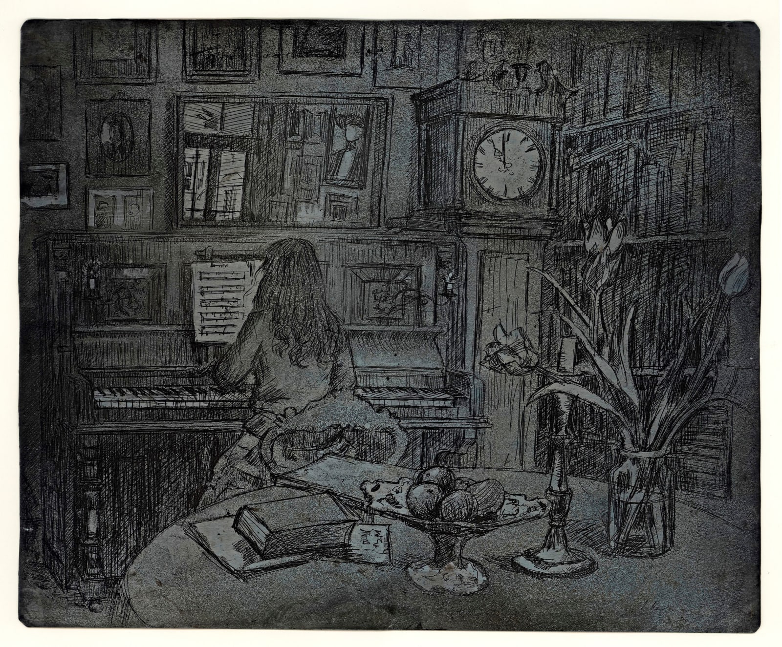 Michael Blaker, Catriona and Tulips, c1985