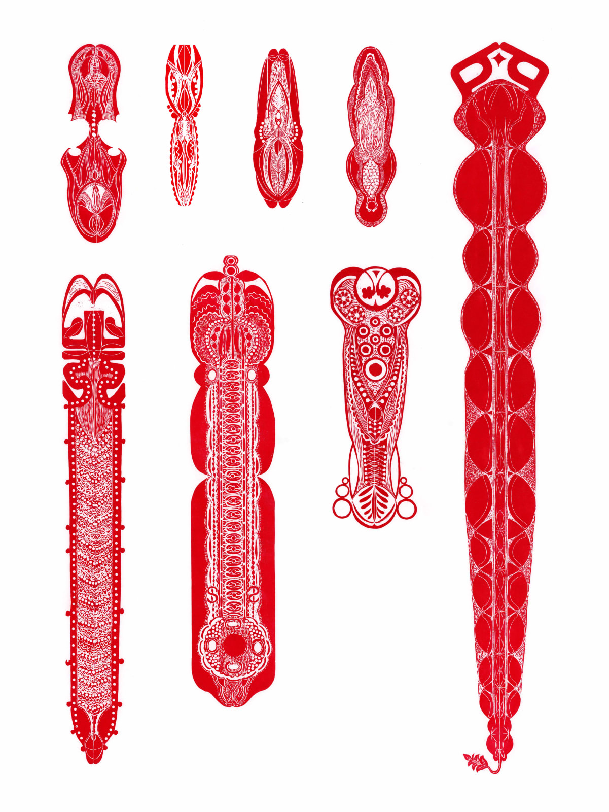 Avni Bansal, Phallic Form Series, set of 8, 2020
