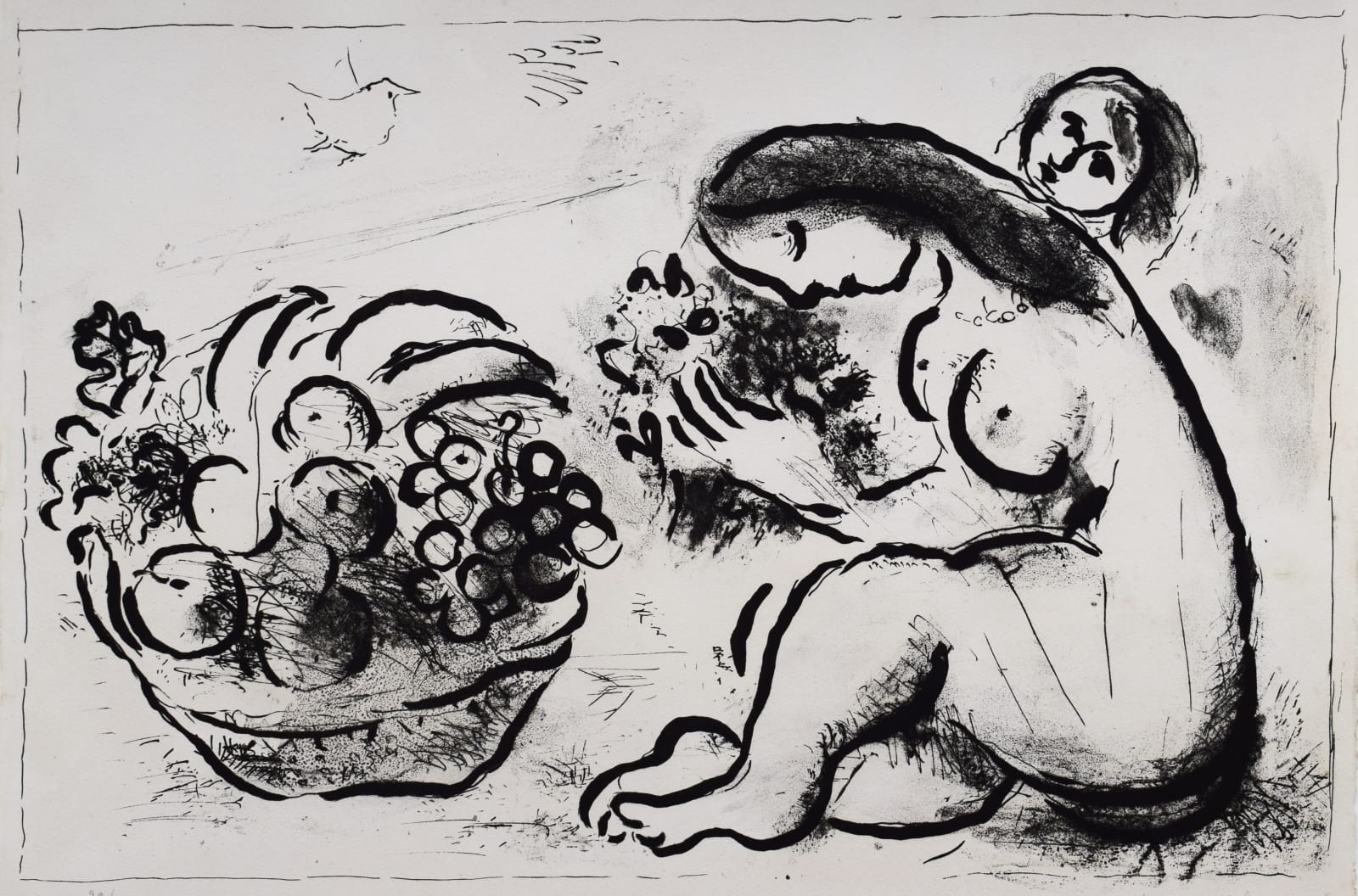 MARC CHAGALL, Nude with a Basket of Fruits , 1953/54