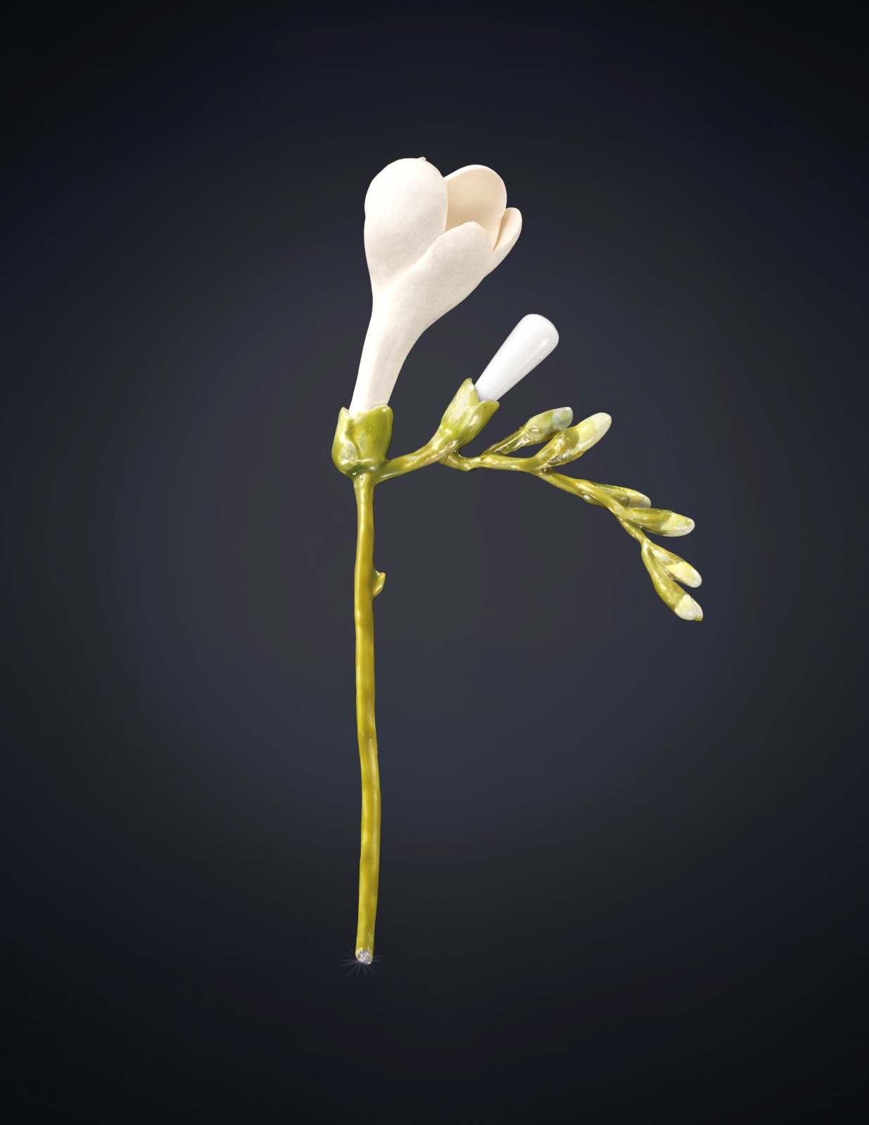 Luz Camino, White Freesia Brooch