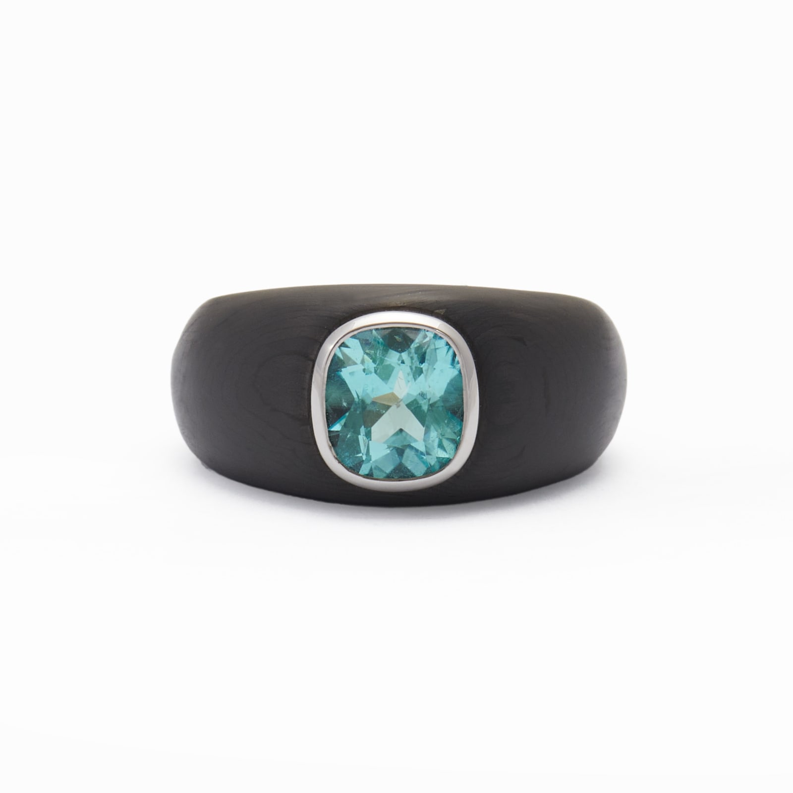 Villa Milano, Paraiba Tourmaline and Carbon Fibre Ring