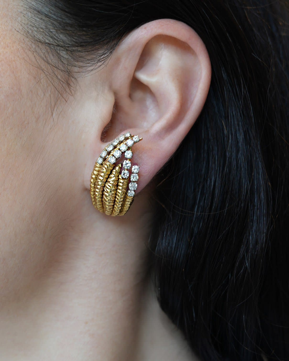 Kutchinsky, Gold and diamond earrings , 1961