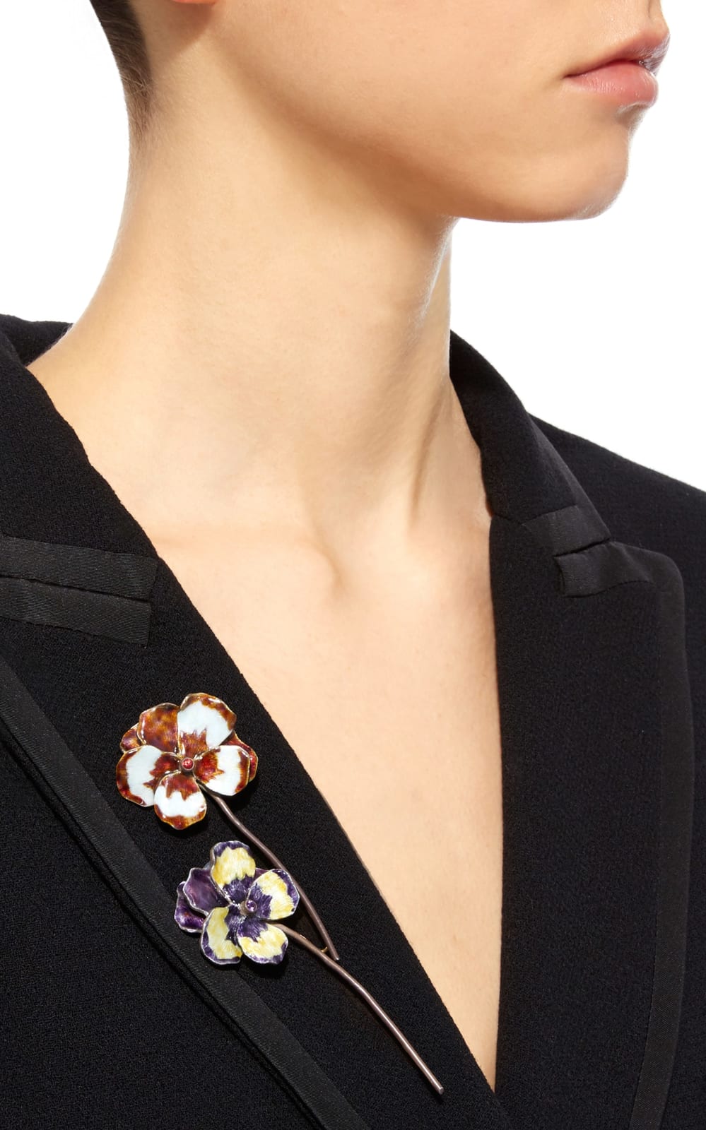 Luz Camino, Purple and Yellow Pansy brooch