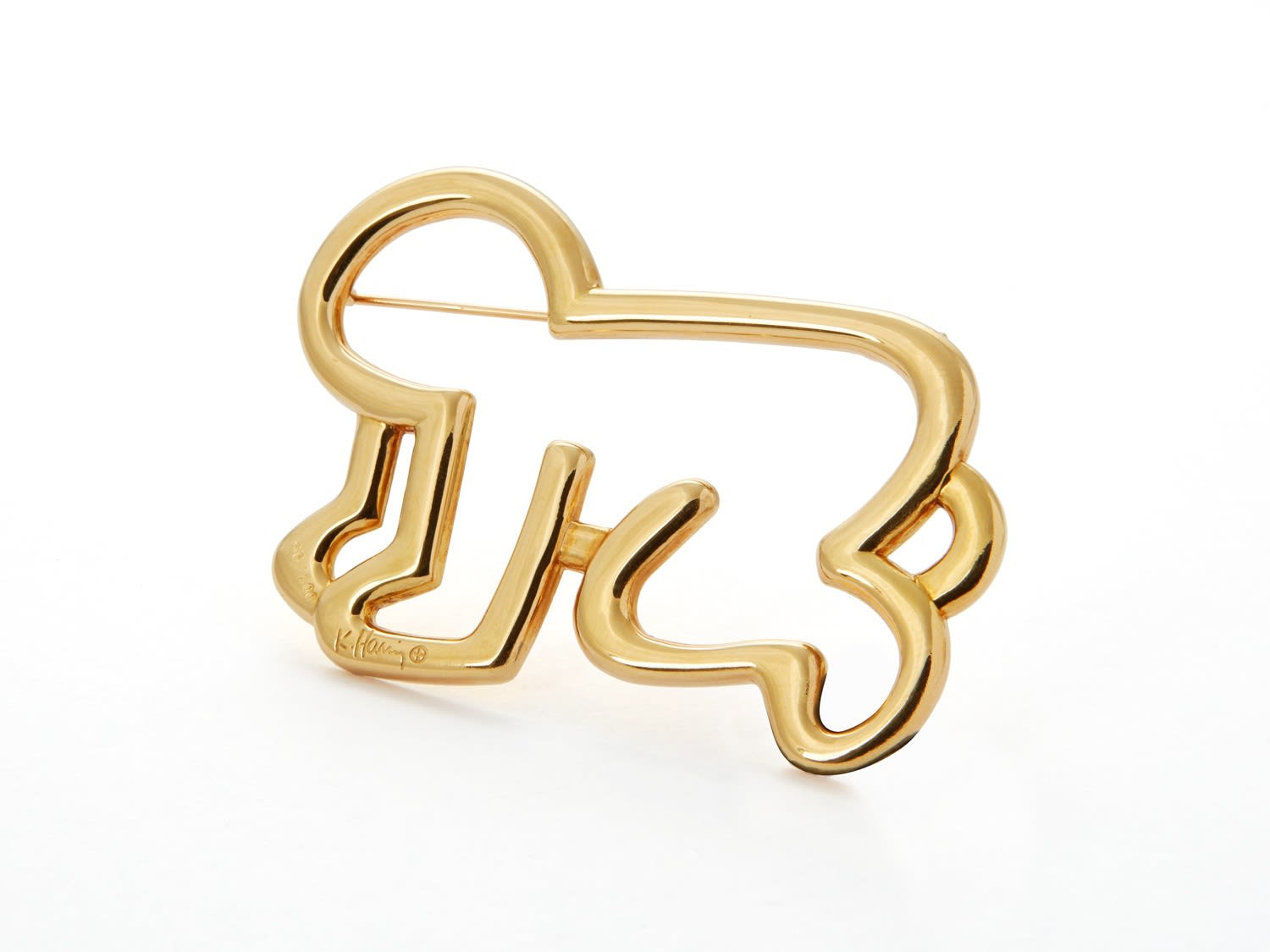 Keith Haring, Golden Baby Brooch, 1989
