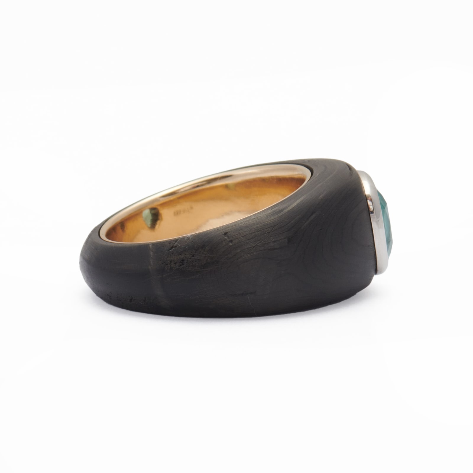 Villa Milano, Paraiba Tourmaline and Carbon Fibre Ring