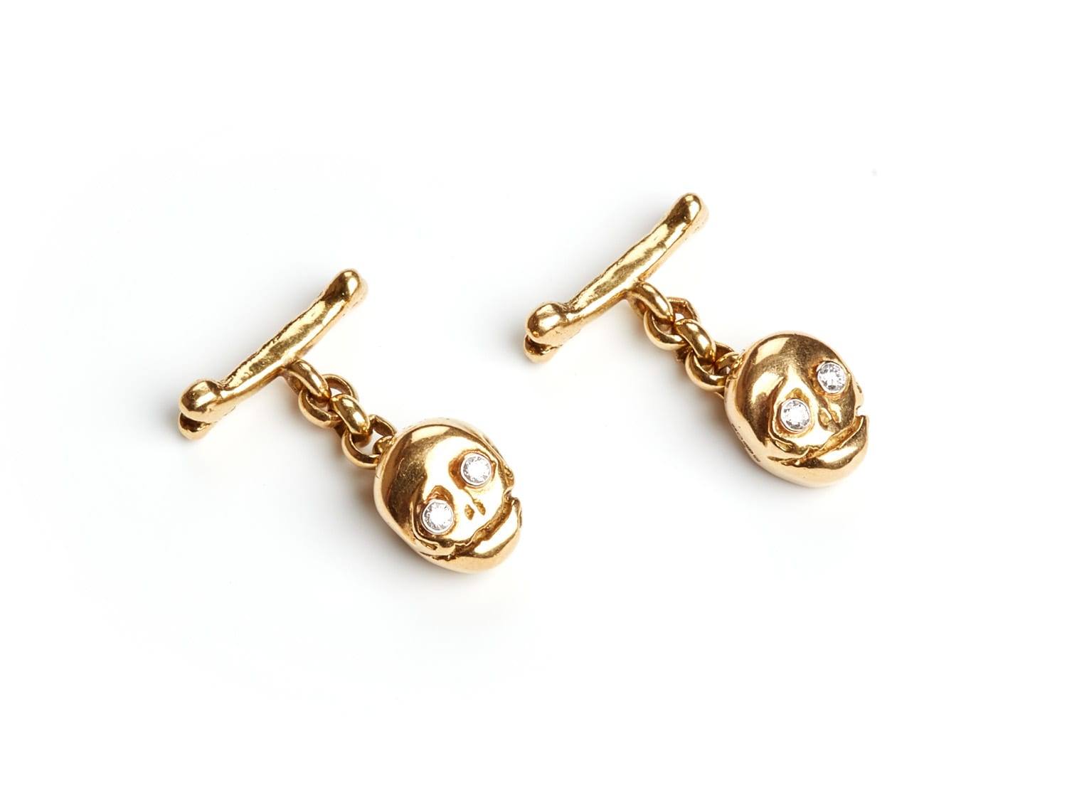 Tim Noble and Sue Webster, Gold Cufflinks with Diamonds, 2004