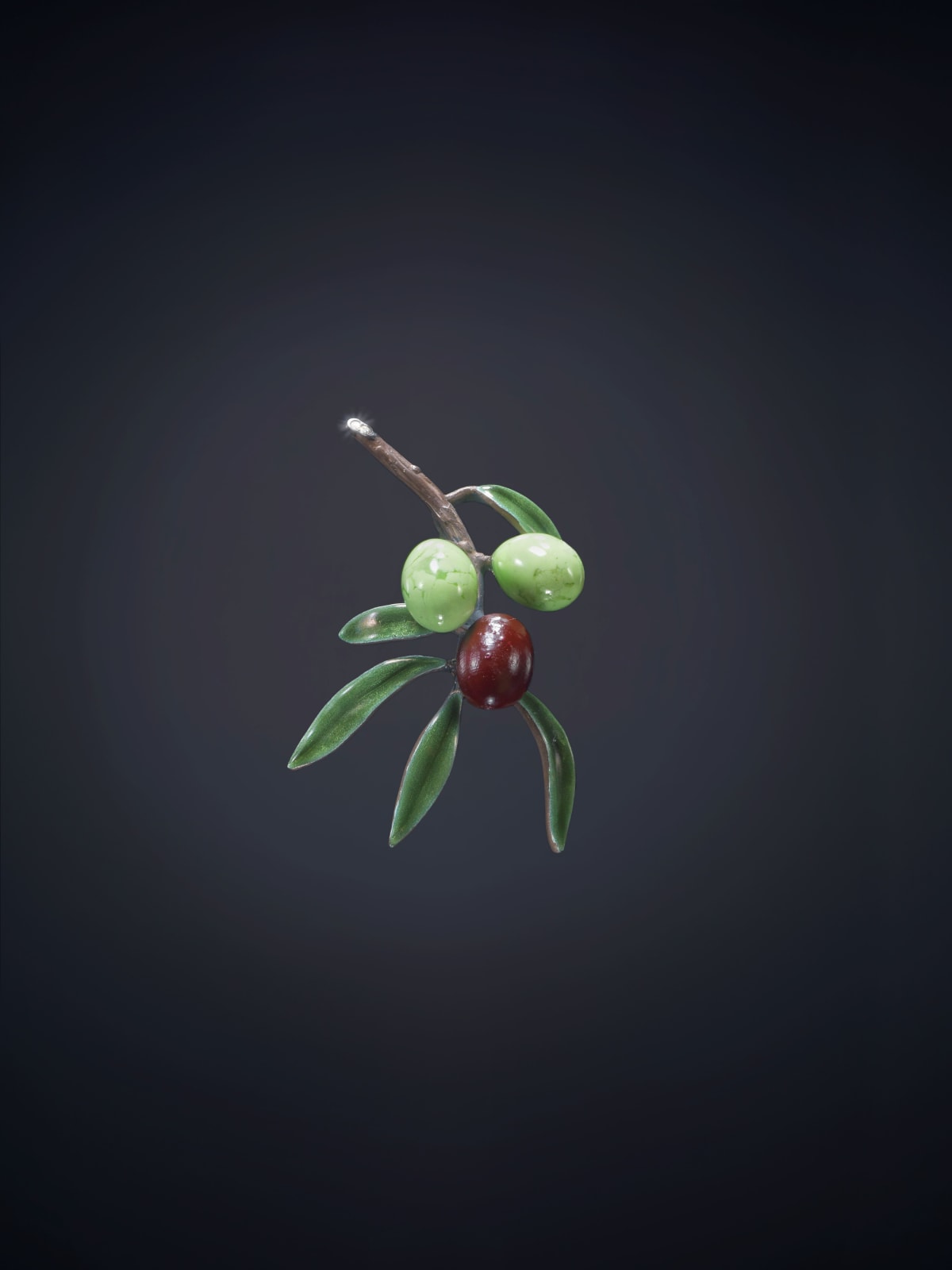 Luz Camino, Small Olive tree branch brooch