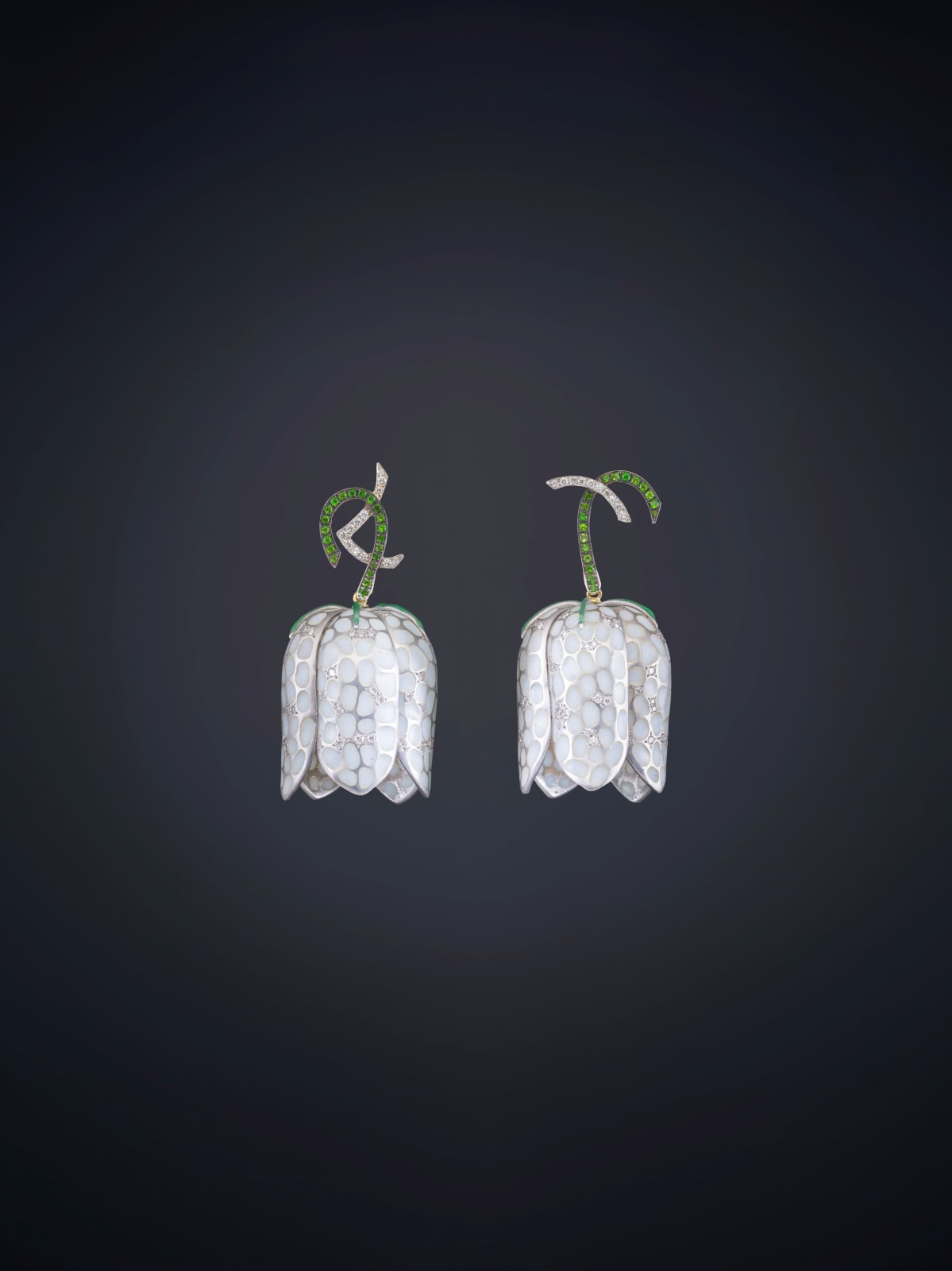 Luz Camino, White Fritillaria Earrings