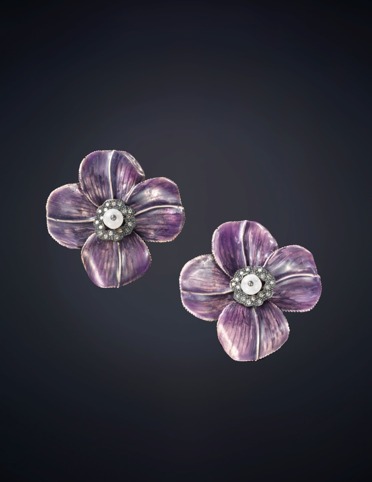 Luz Camino, Purple Clover Earrings