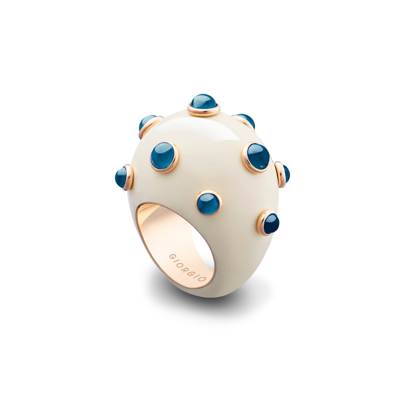 Giorgio B, Goccia Ring White & Topaz
