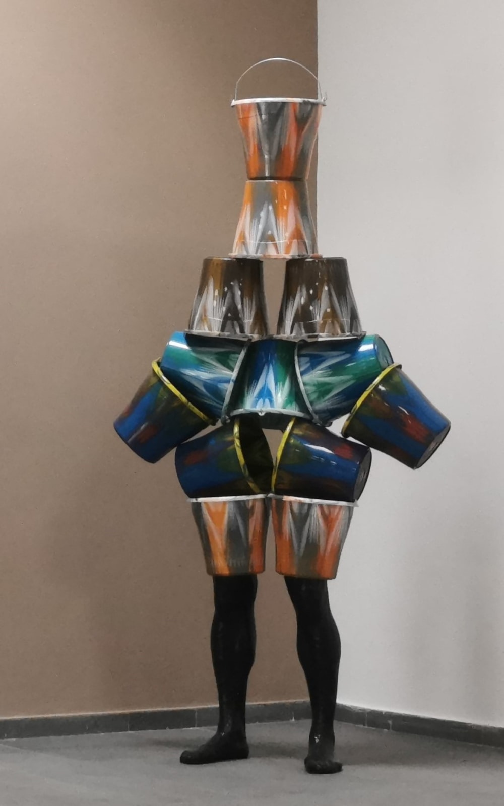 Pedro Pires, Everyday life - colored buckets, 2021