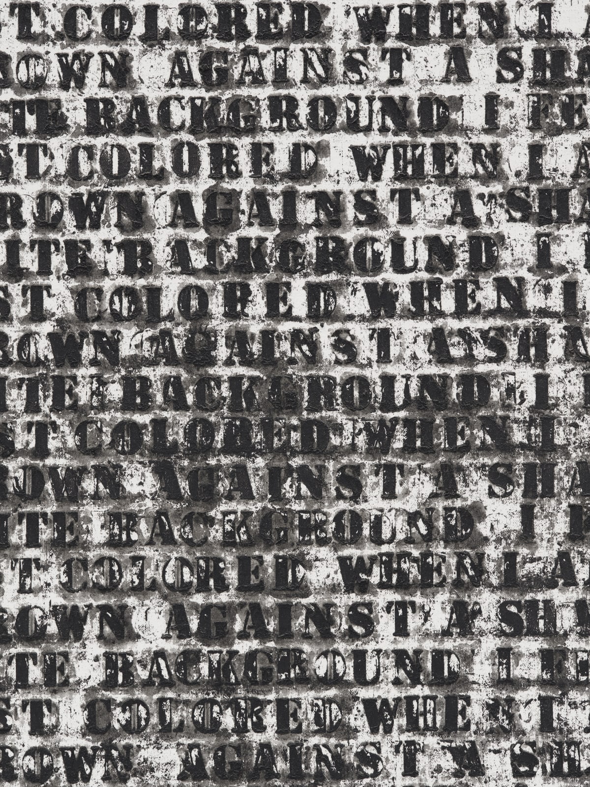 Glenn Ligon, Untitled (study for large untitled (I Feel Most Colored When I Am Thrown Against A Sharp White Background)), 1990