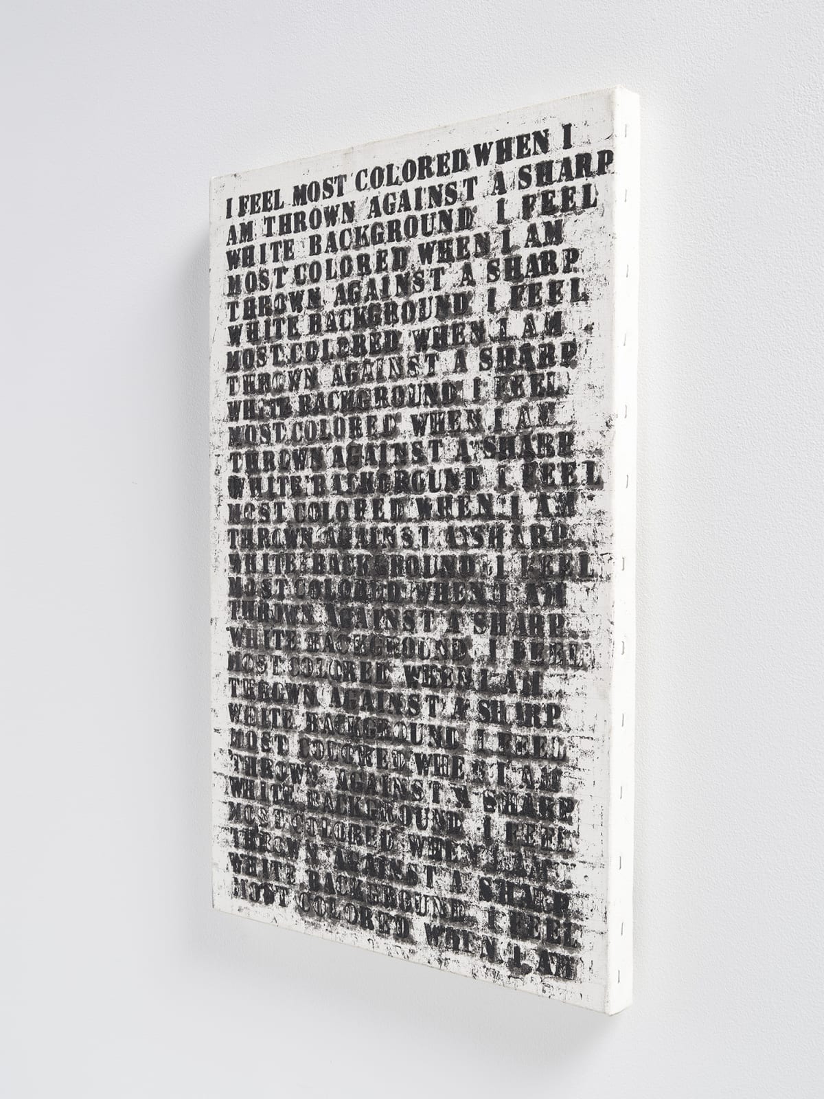 Glenn Ligon, Untitled (study for large untitled (I Feel Most Colored When I Am Thrown Against A Sharp White Background)), 1990