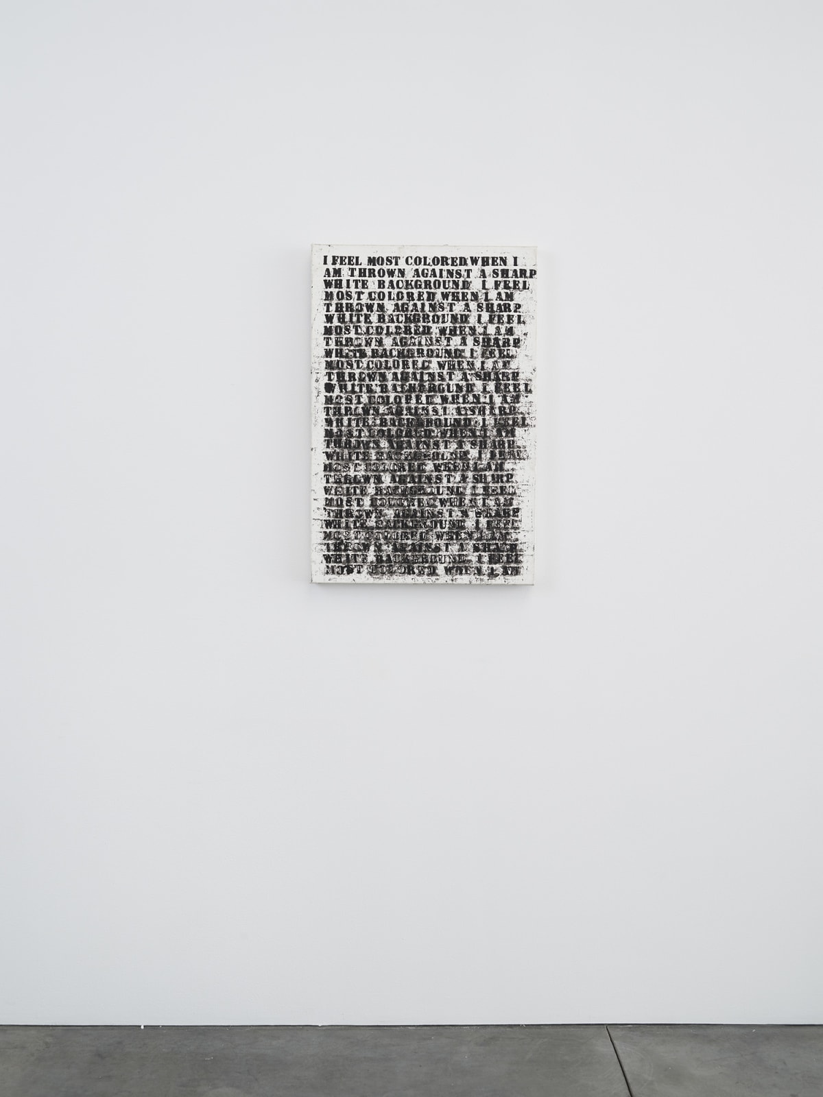 Glenn Ligon, Untitled (study for large untitled (I Feel Most Colored When I Am Thrown Against A Sharp White Background)), 1990