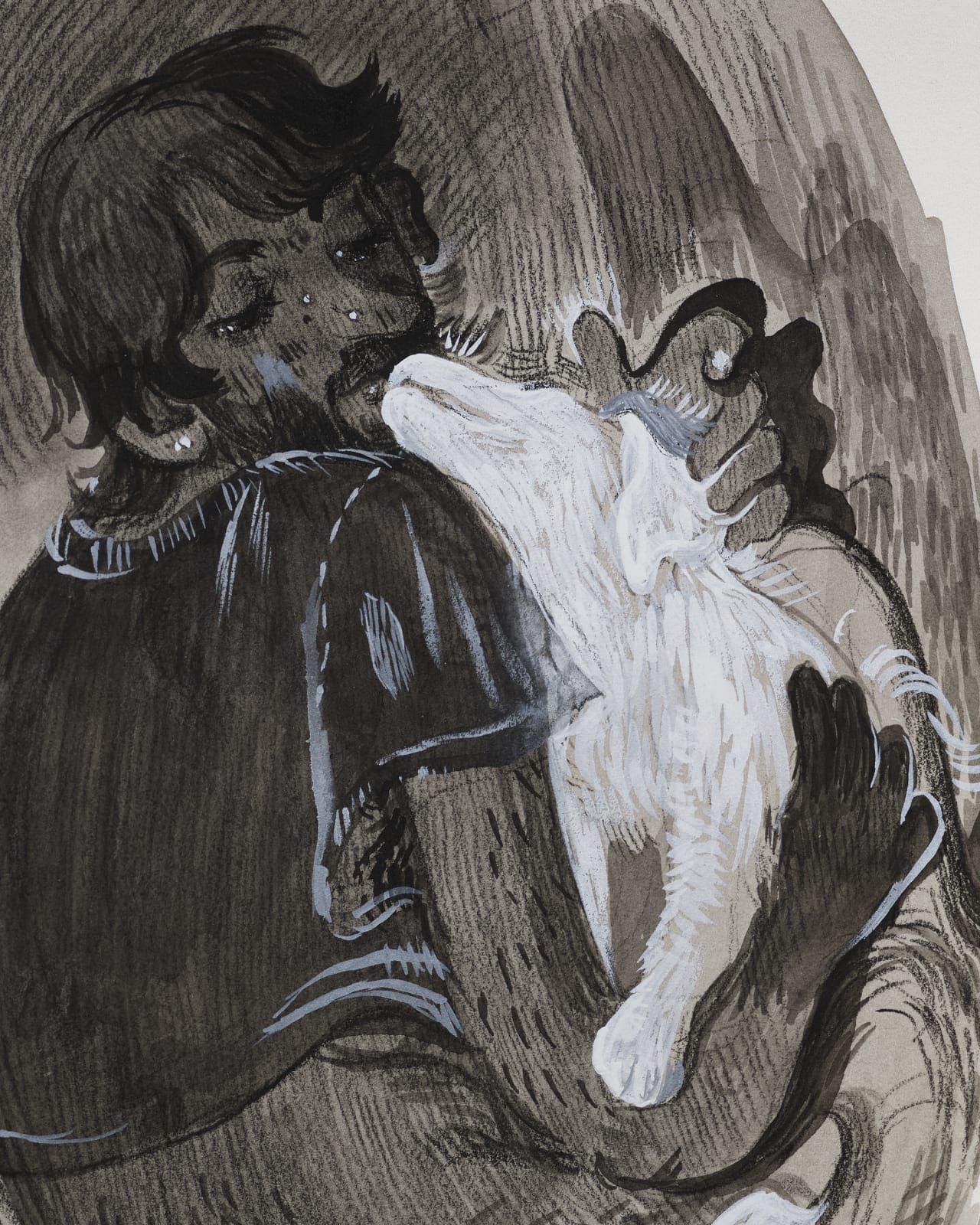 Salman Toor, Boy with Puppy, 2020